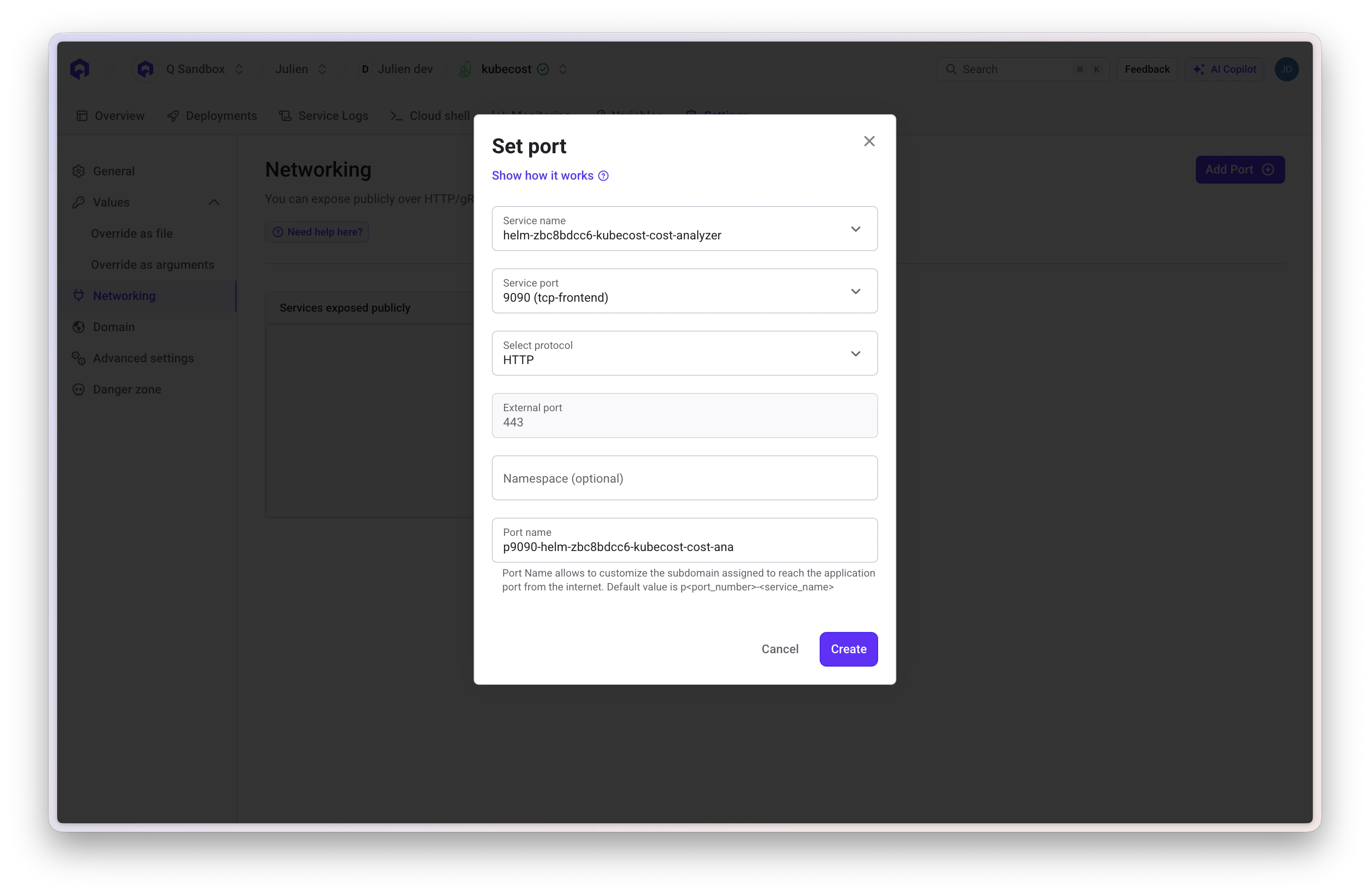 Add port