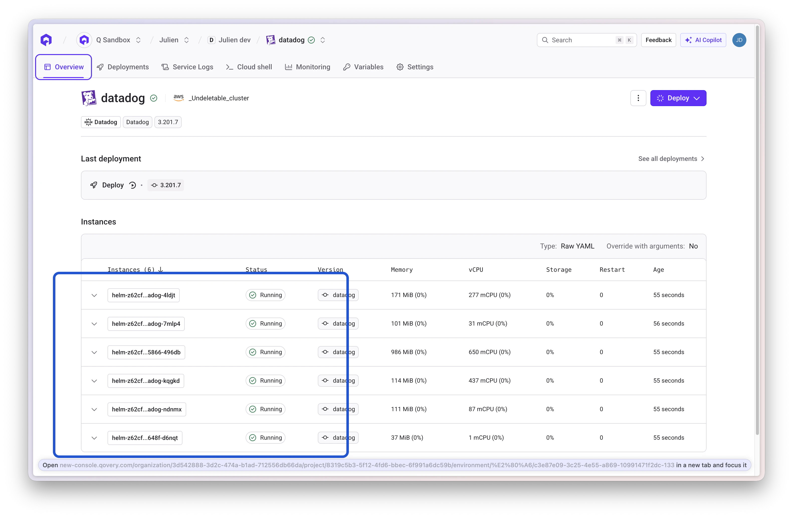 Datadog Pods Running
