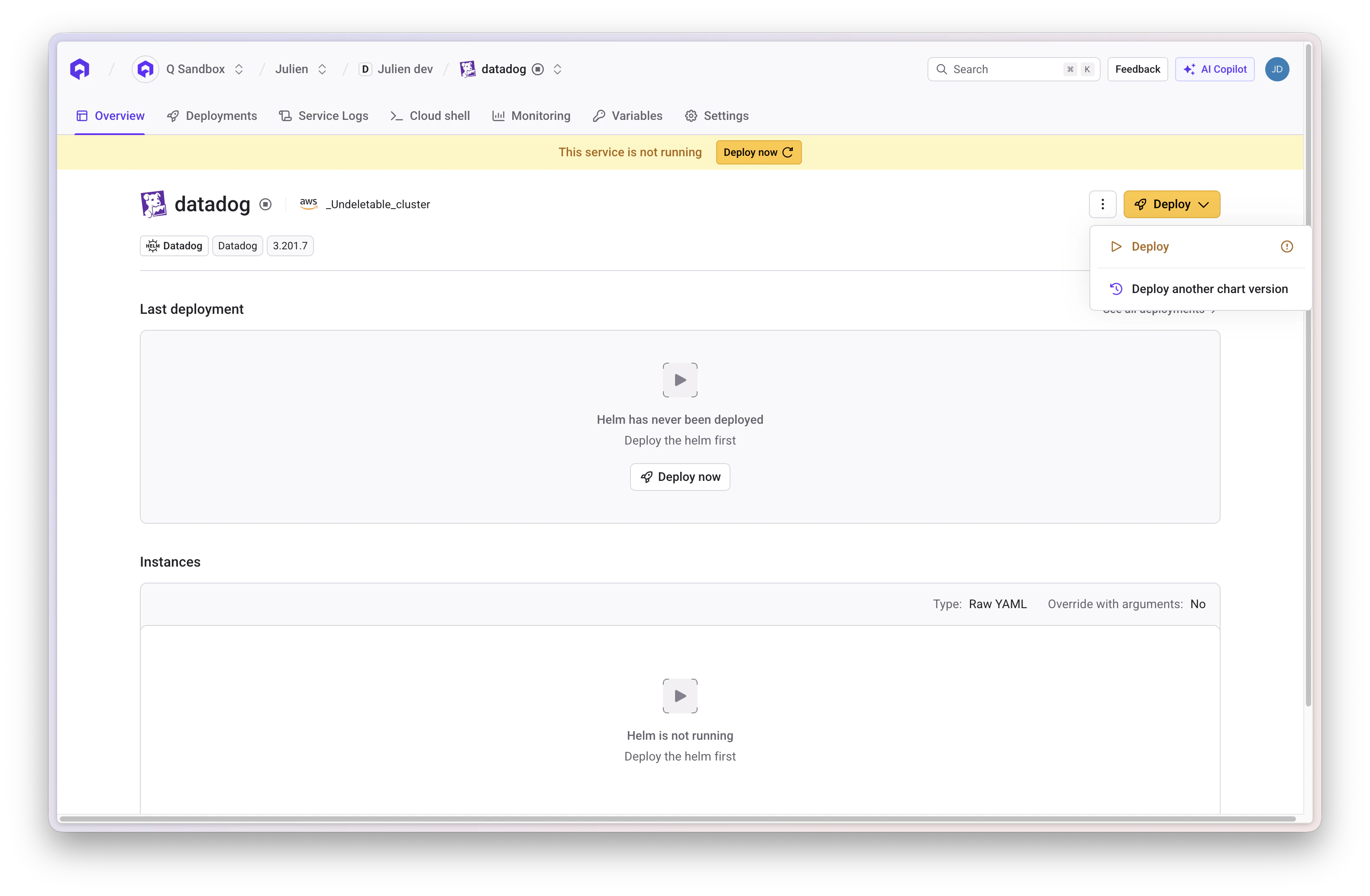 Deploy Datadog