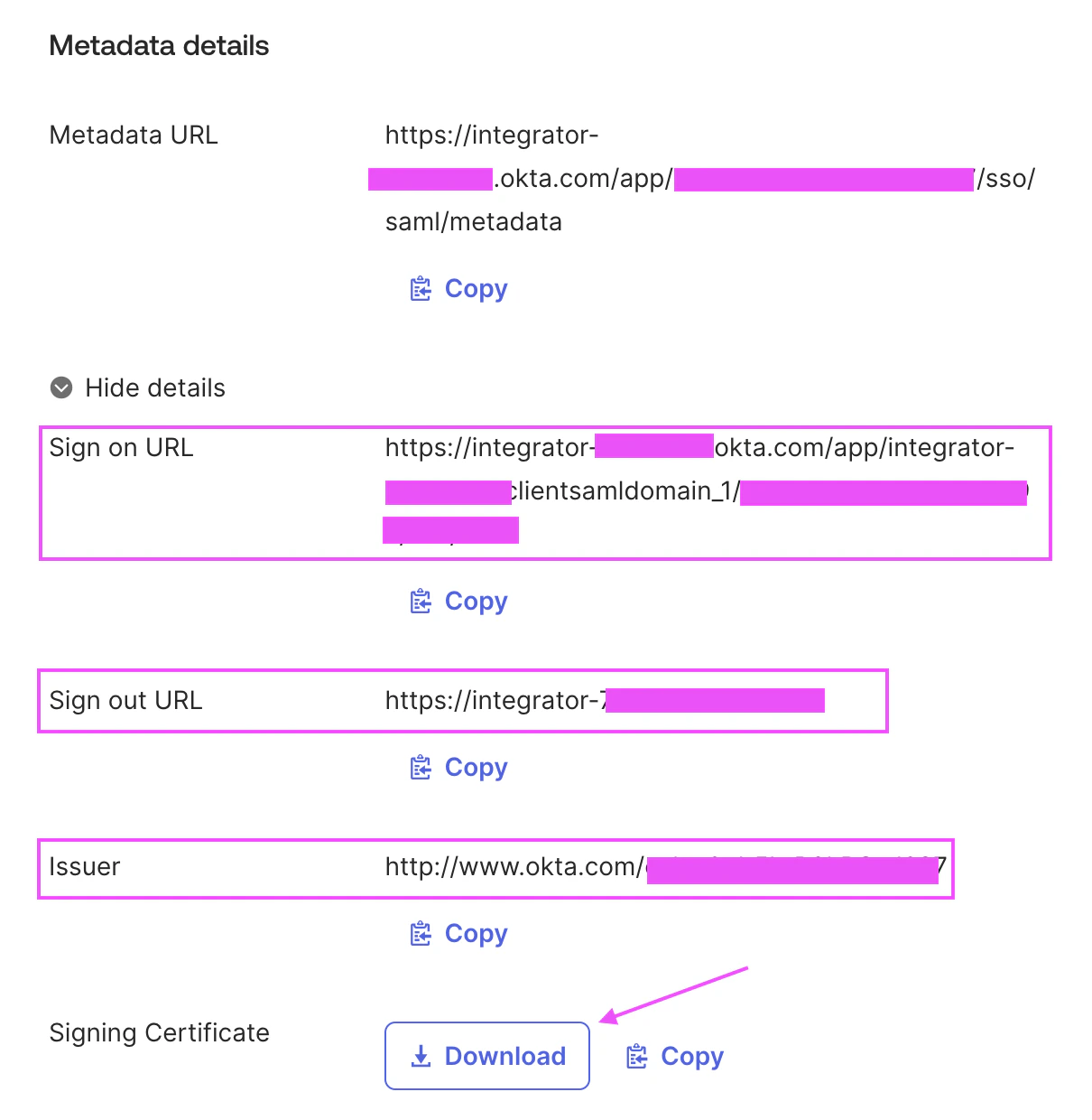 SAML Attributes to Share