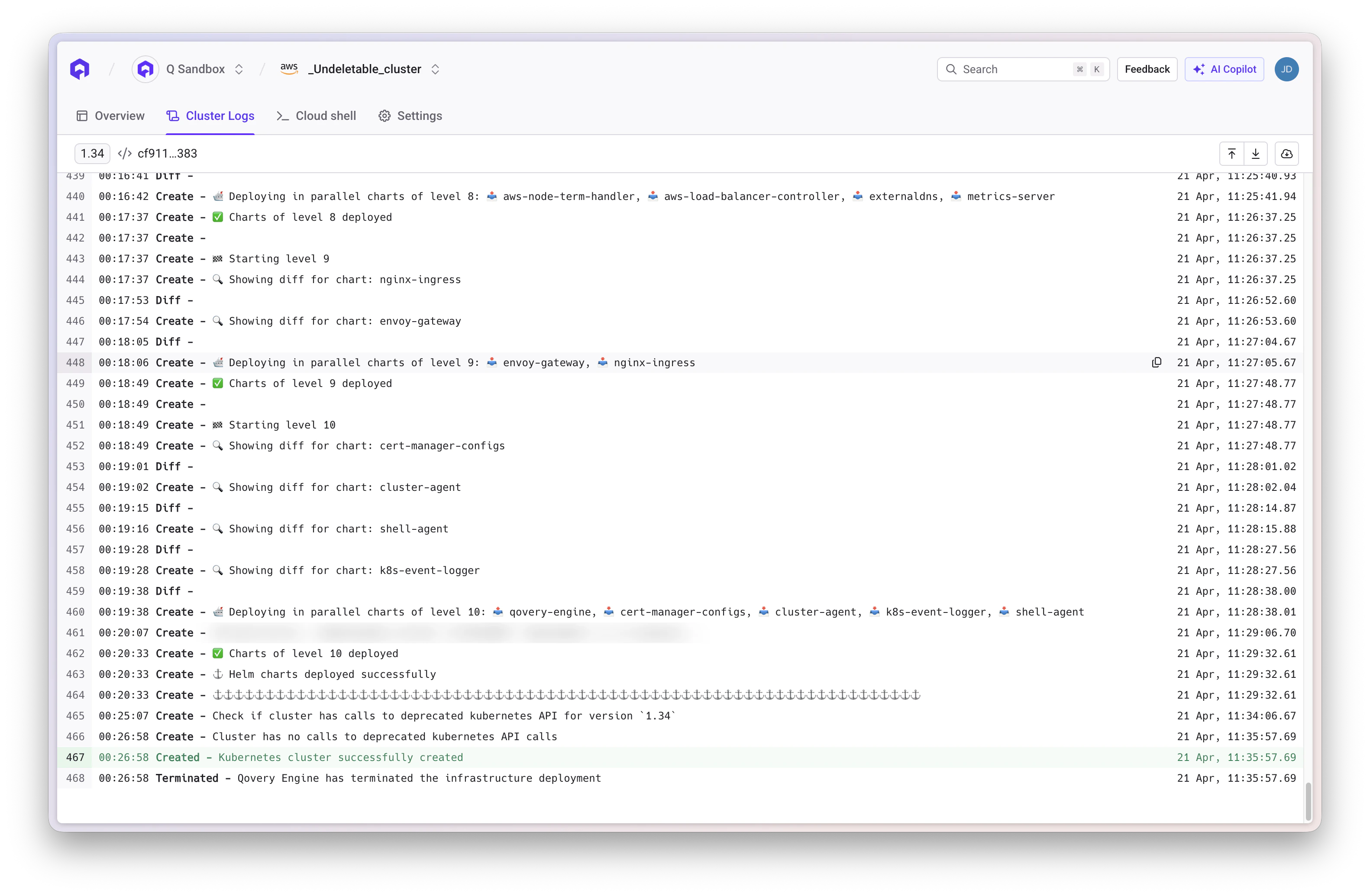 Successful Cluster Logs