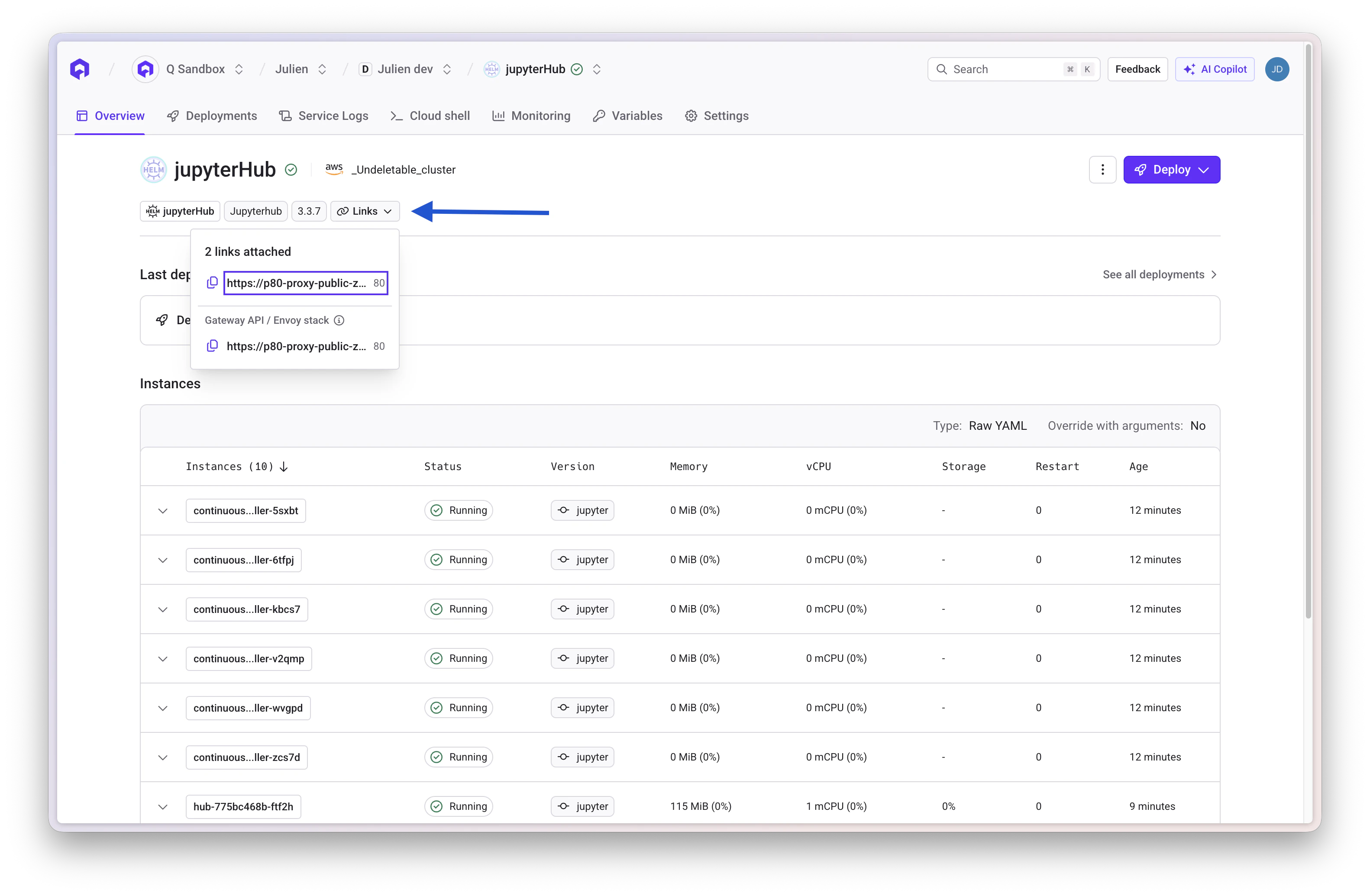 Access JupyterHub link