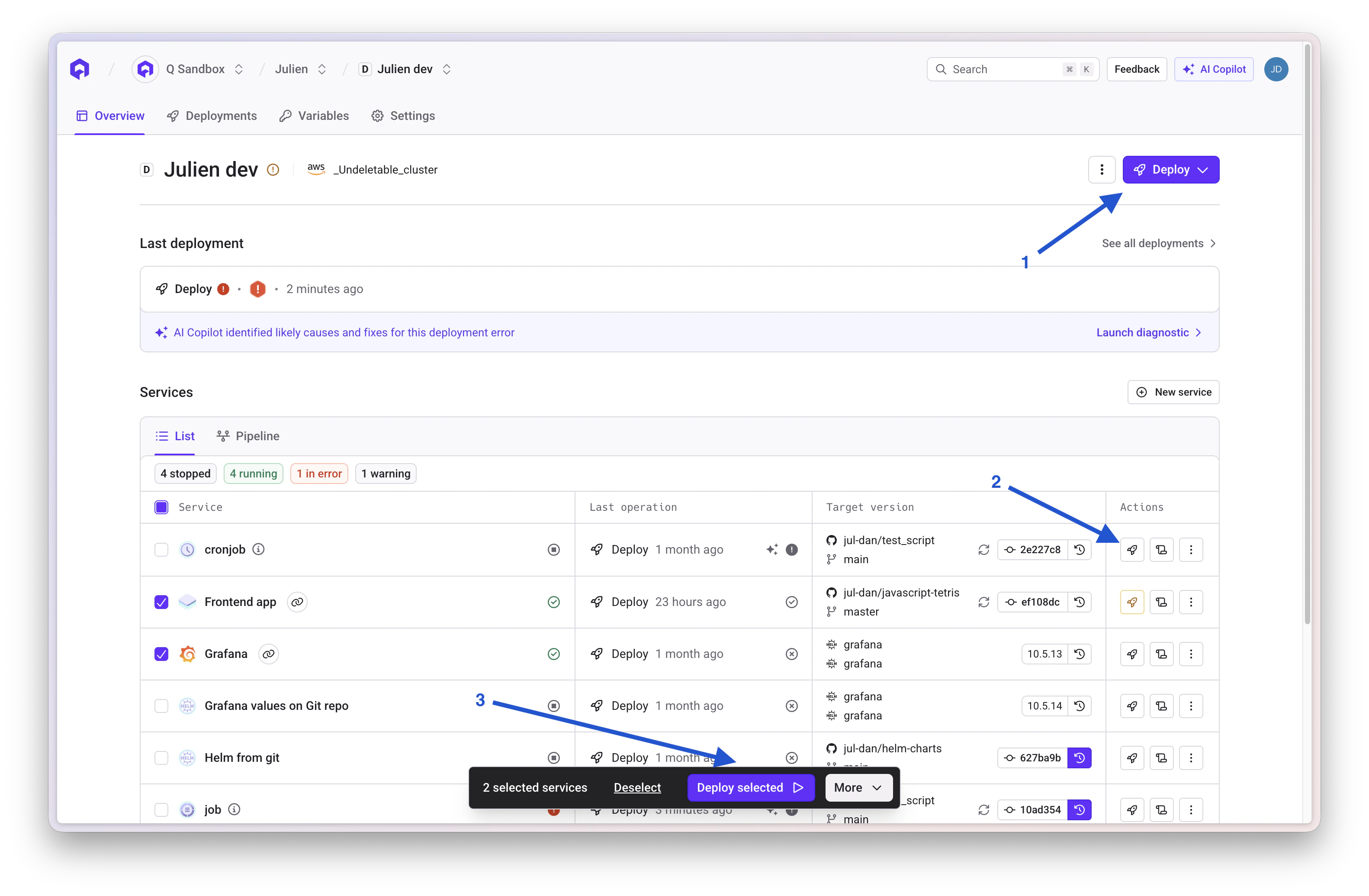 Deployment Actions
