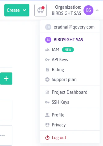 Scaleway IAM menu