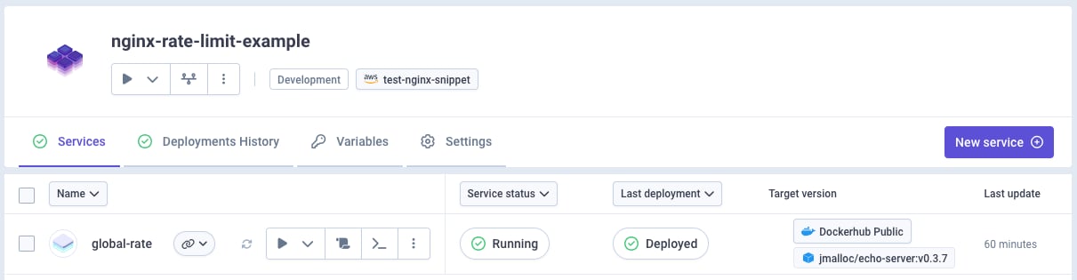 Service initial setup