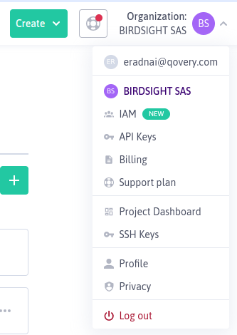 Scaleway IAM menu