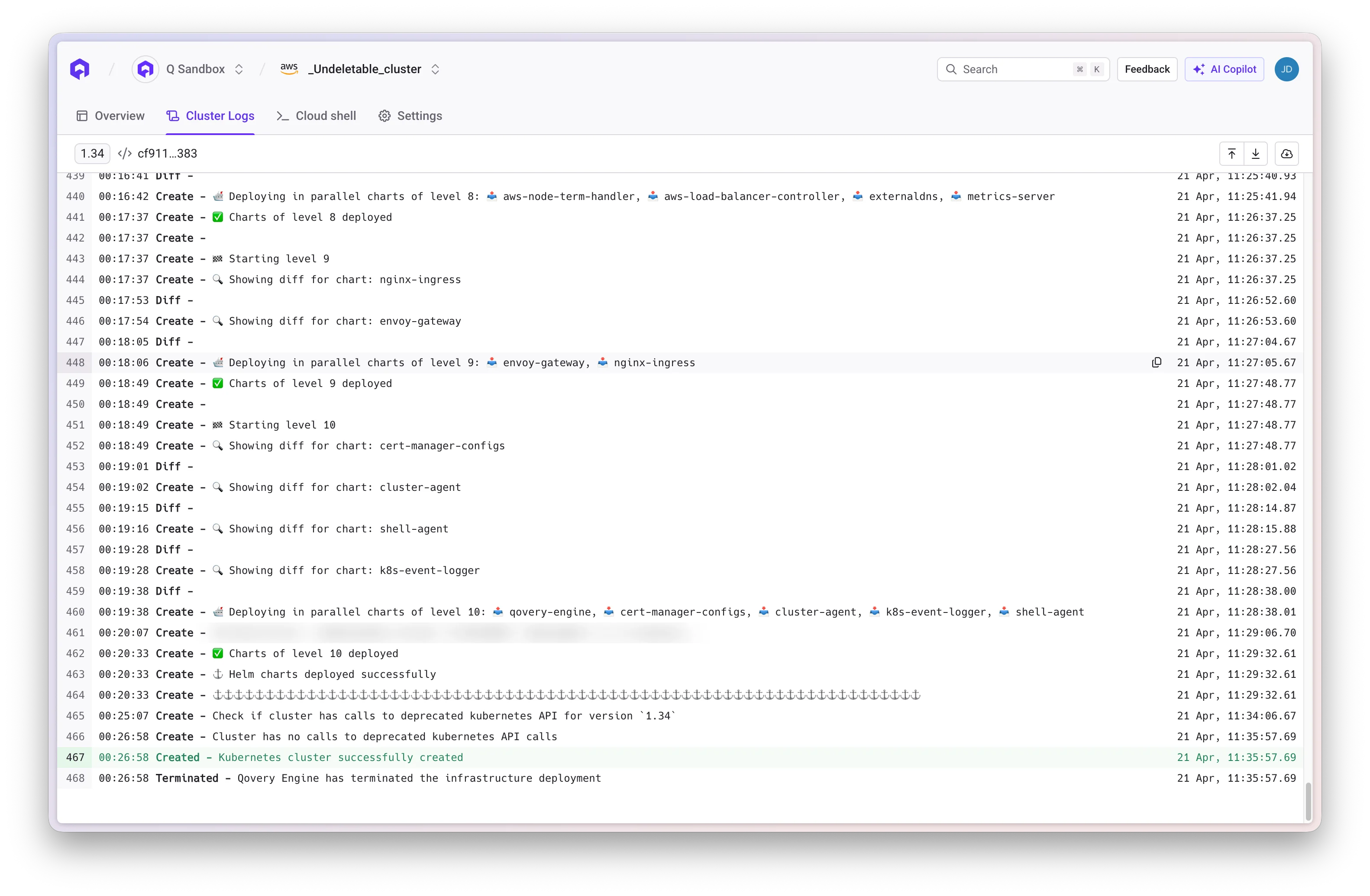 Successful Cluster Logs