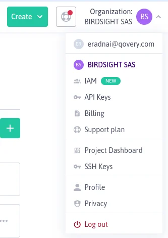 Scaleway IAM menu