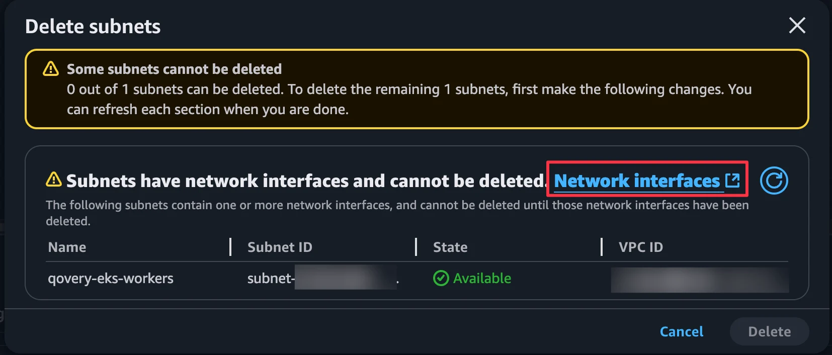 AWS VPC subnet view