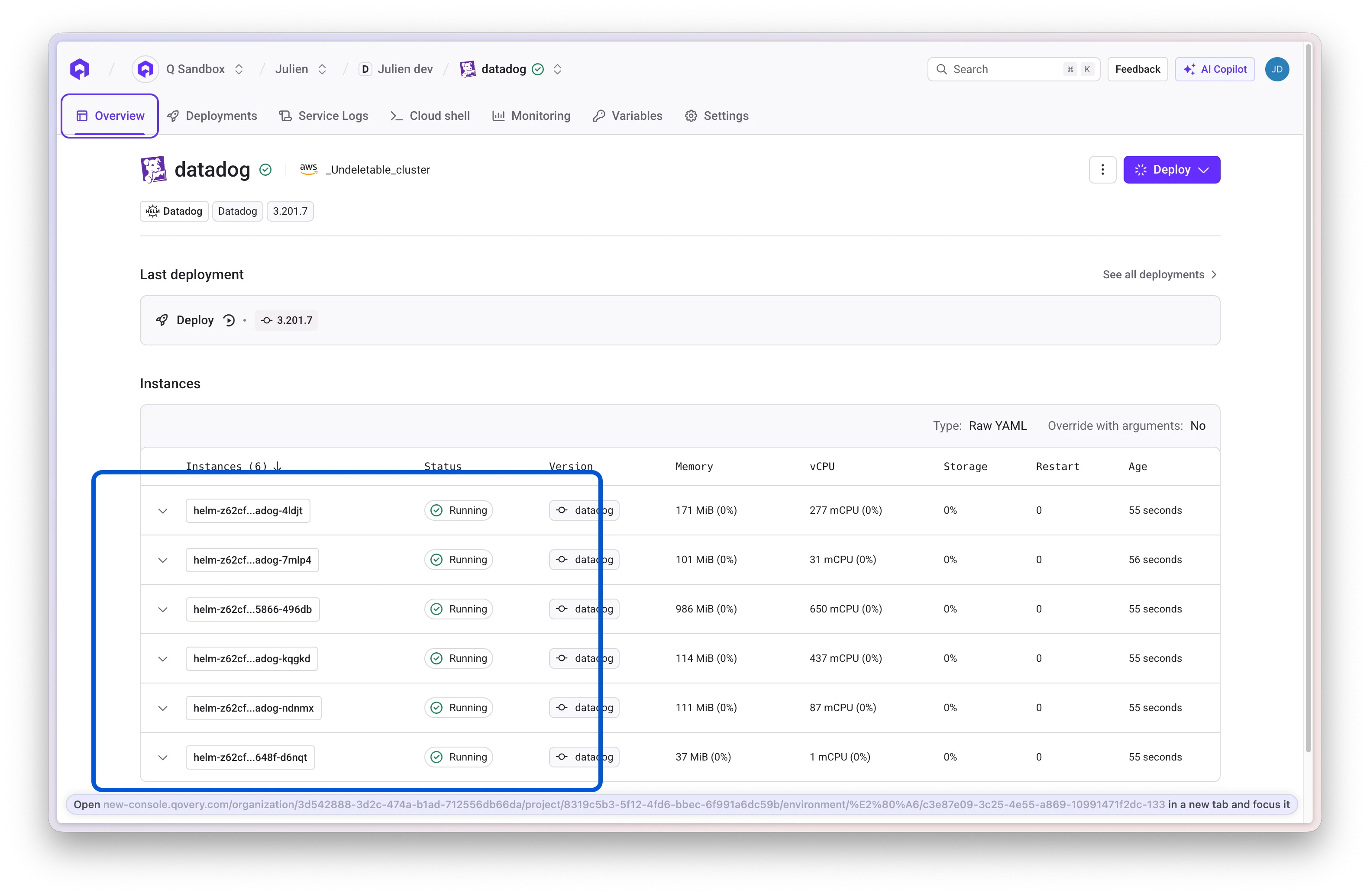 Datadog Pods Running