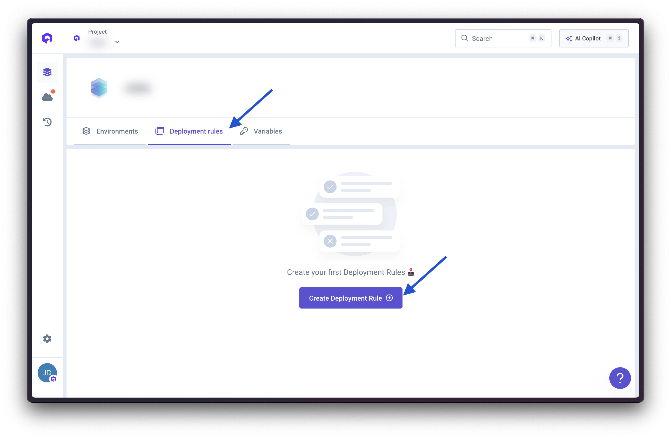 Deployment rules at project level