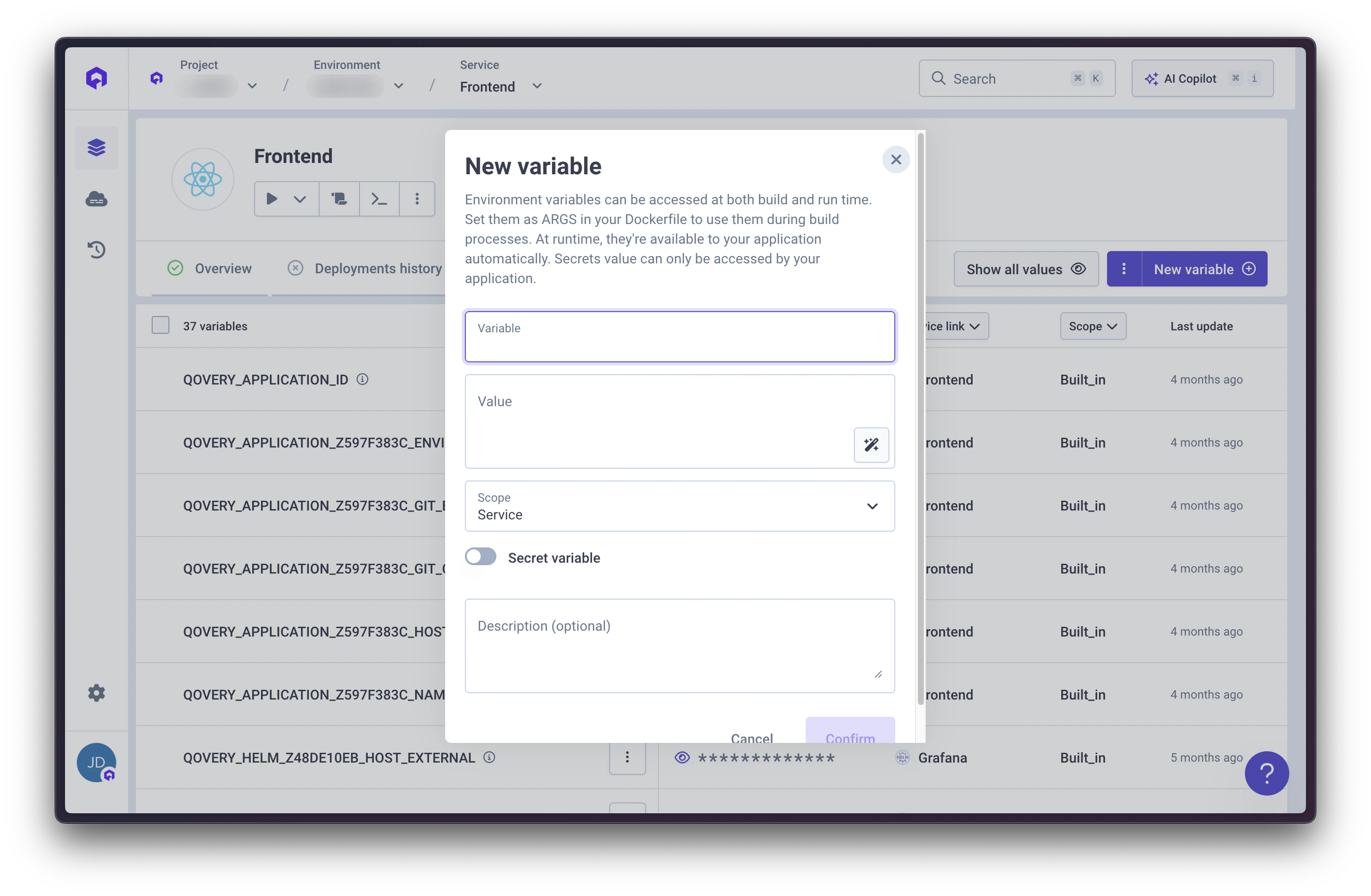 Variable Configuration
