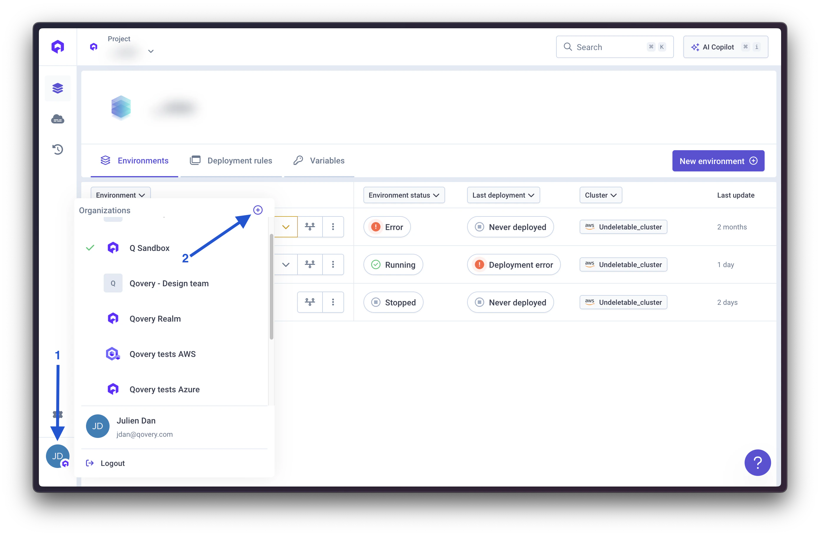 Create organization after signing up