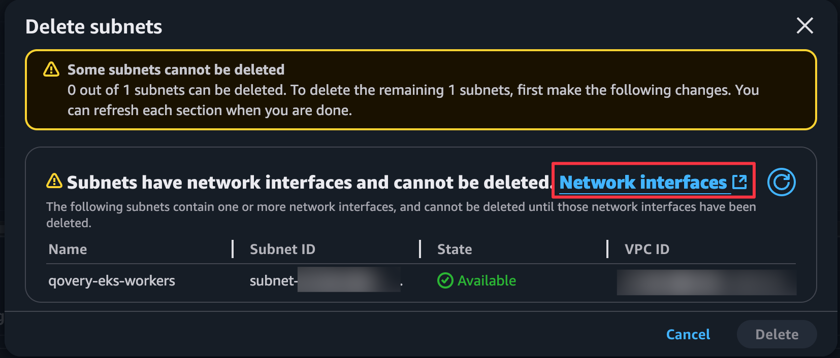 AWS VPC subnet view