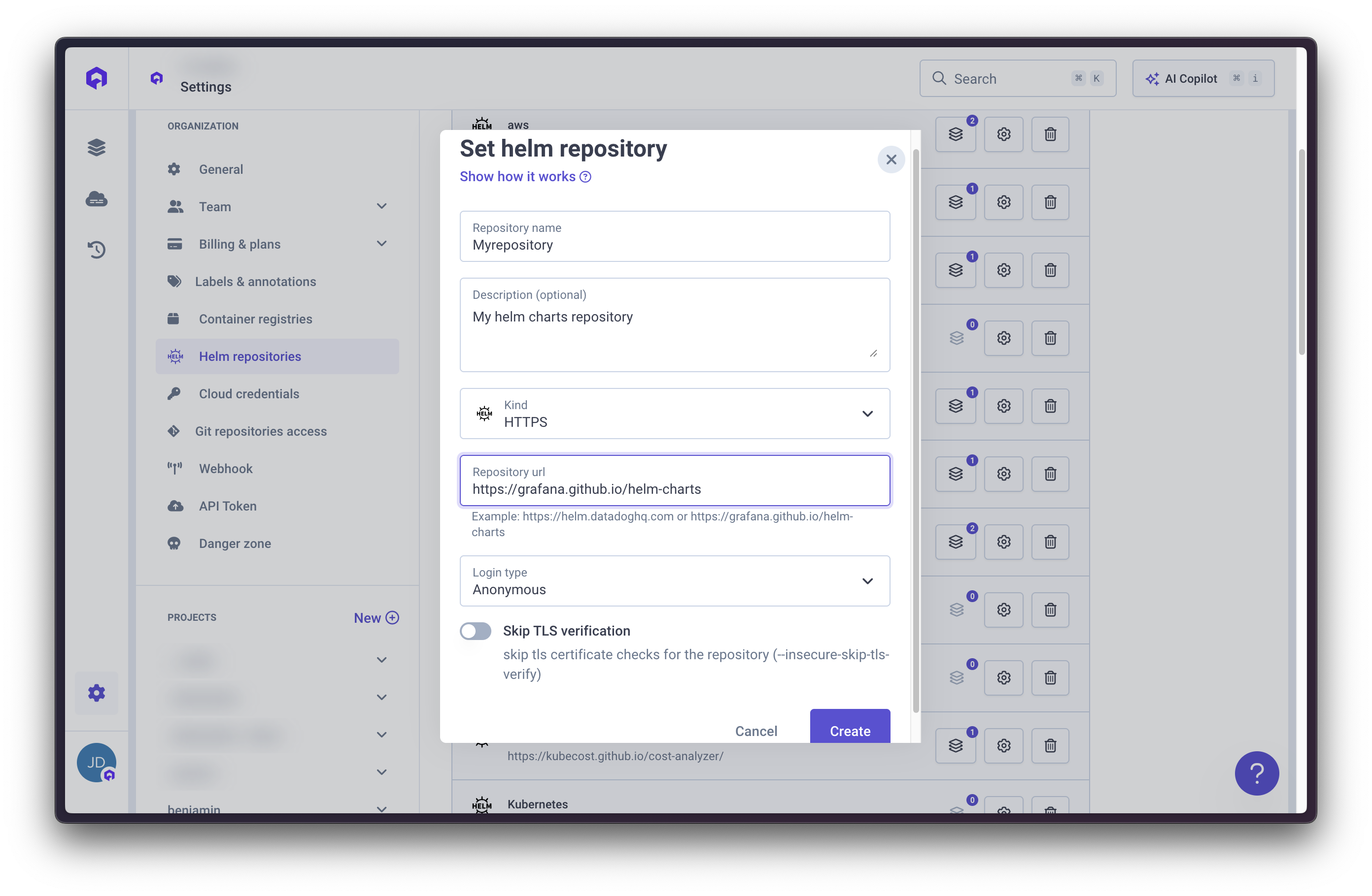 Helm Repository Creation