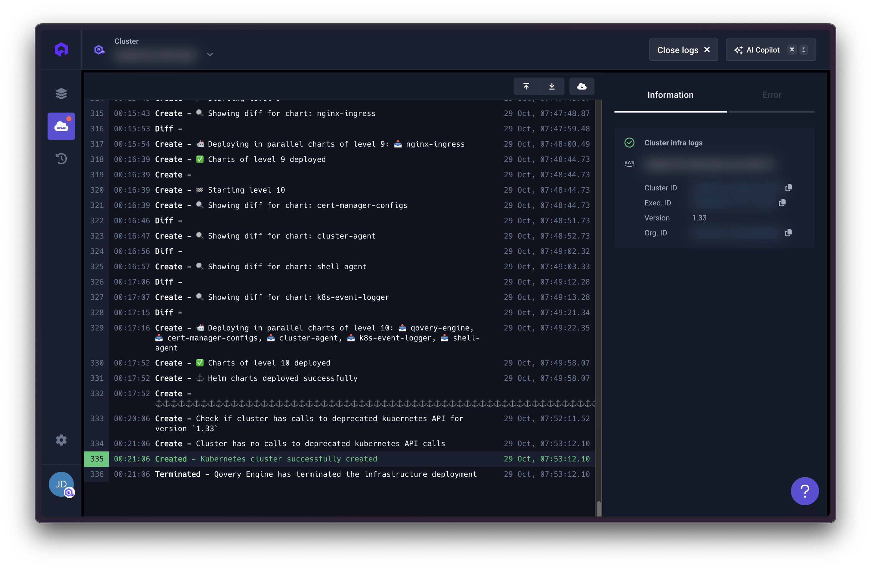 Successful Cluster Logs