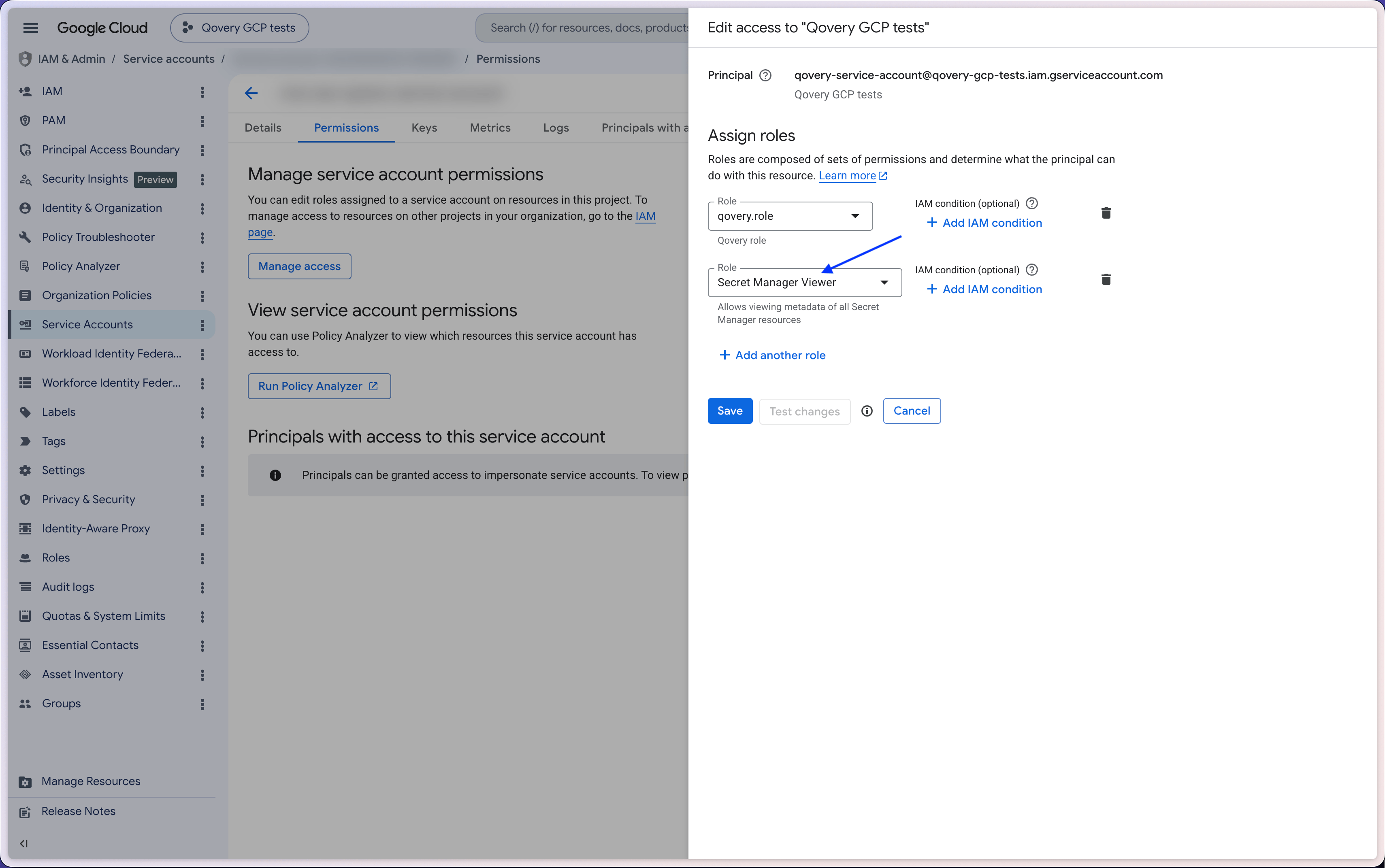 Add Secrets Manager Viewer permission