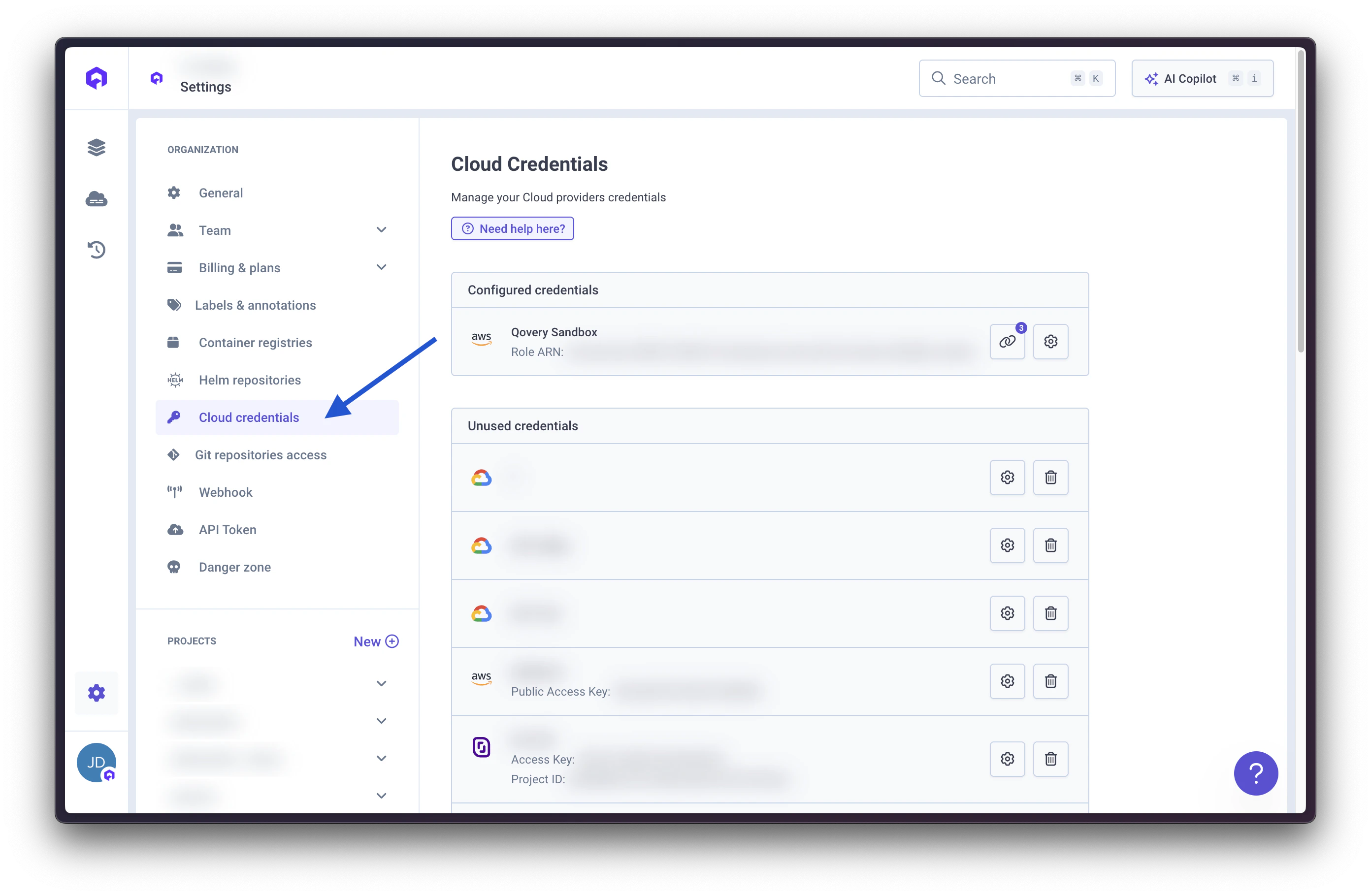 How to access your cloud credentials