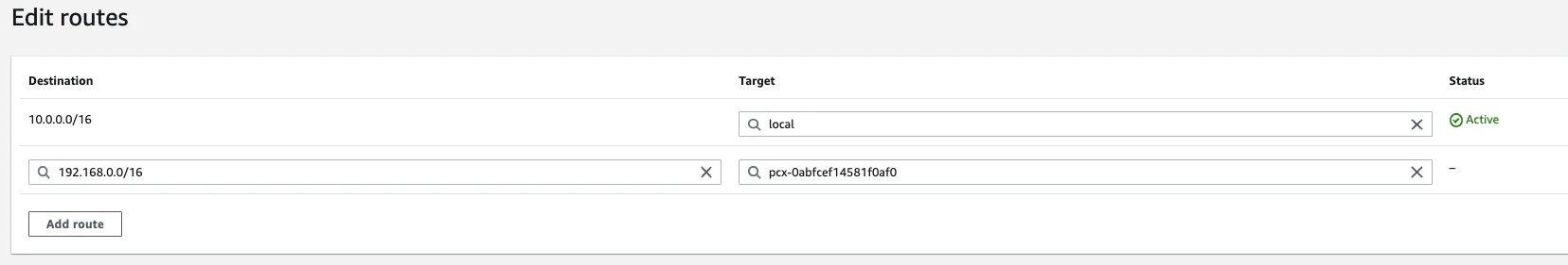AWS VPC Qovery Route Table add route