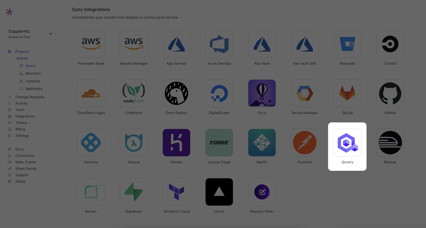 Select Qovery Integration