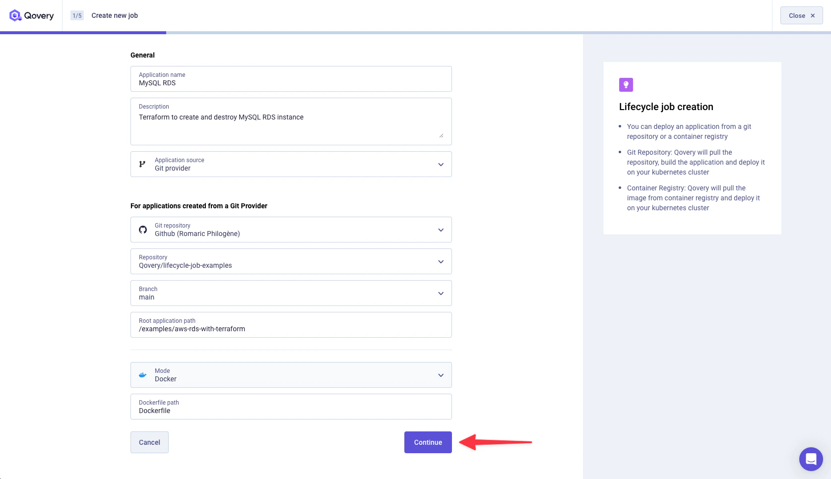 Configure name and repository