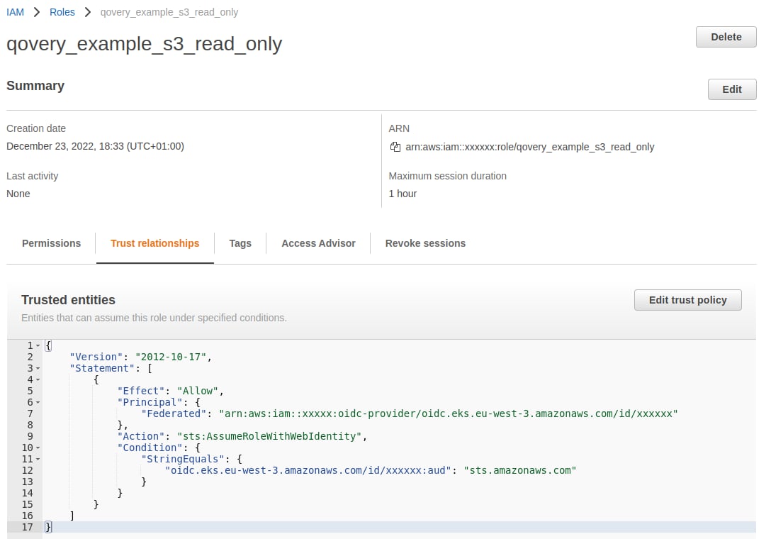 Configure trusted entities