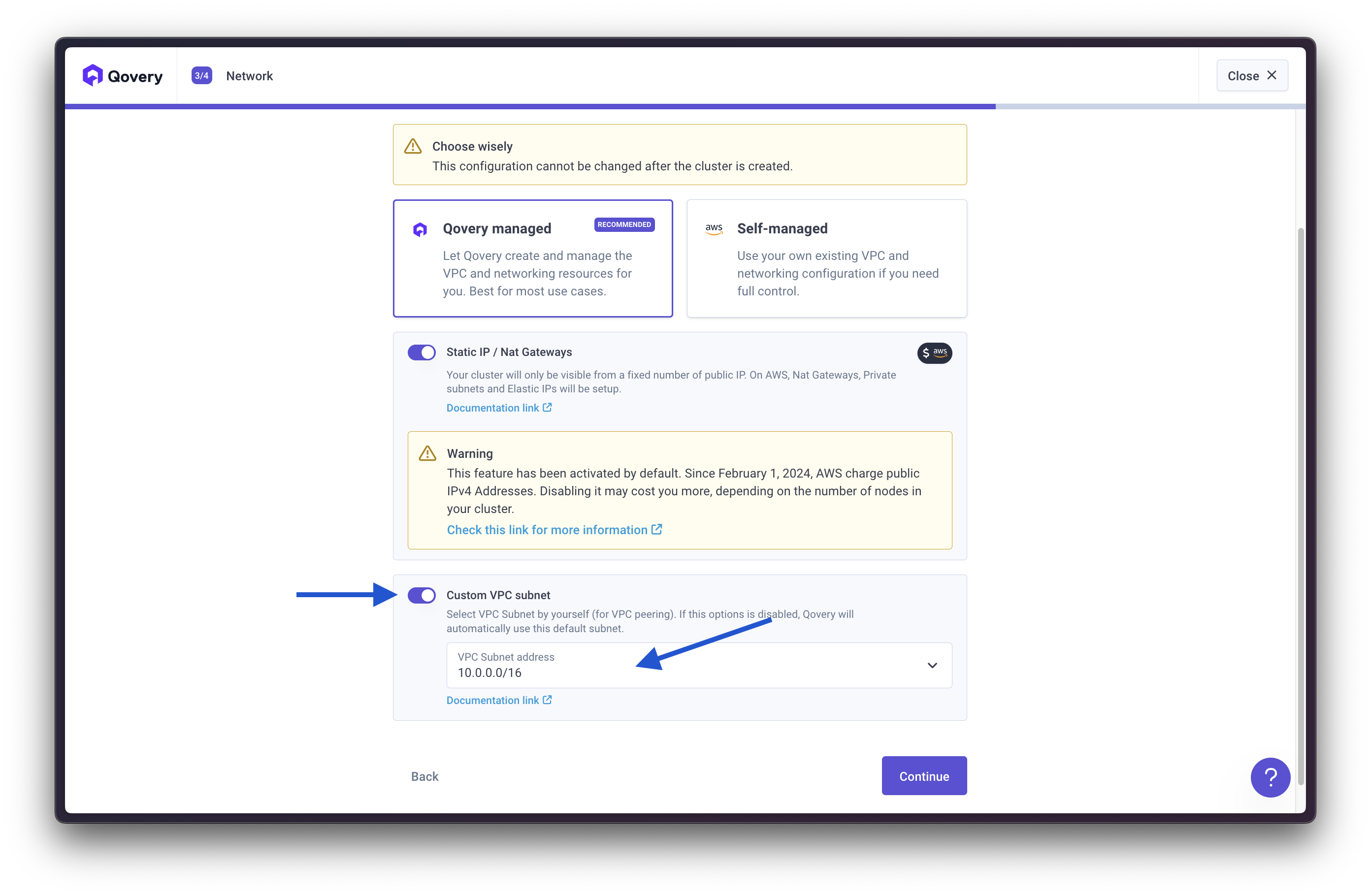 Customize Qovery CIDR