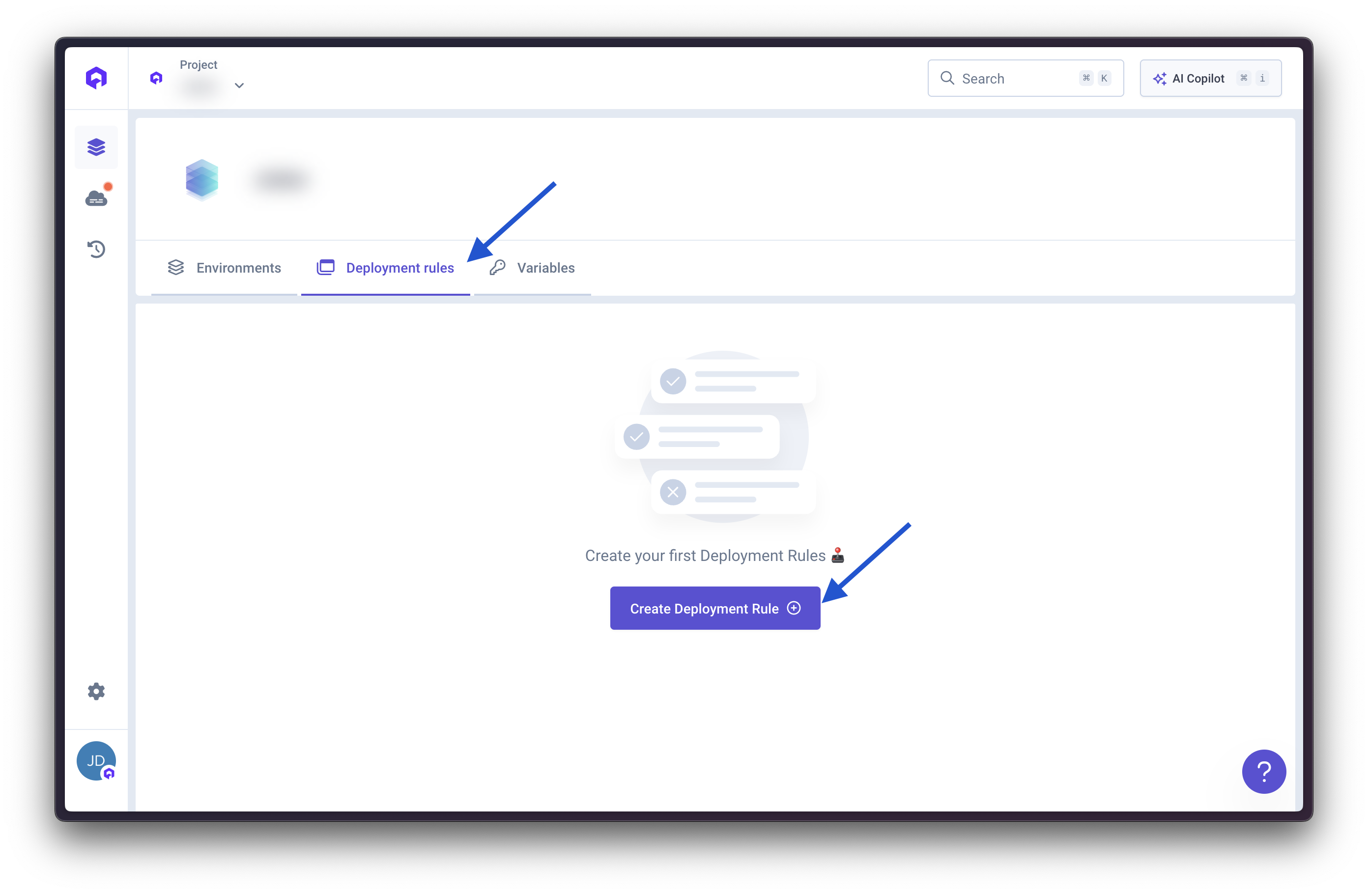 Deployment rules at project level