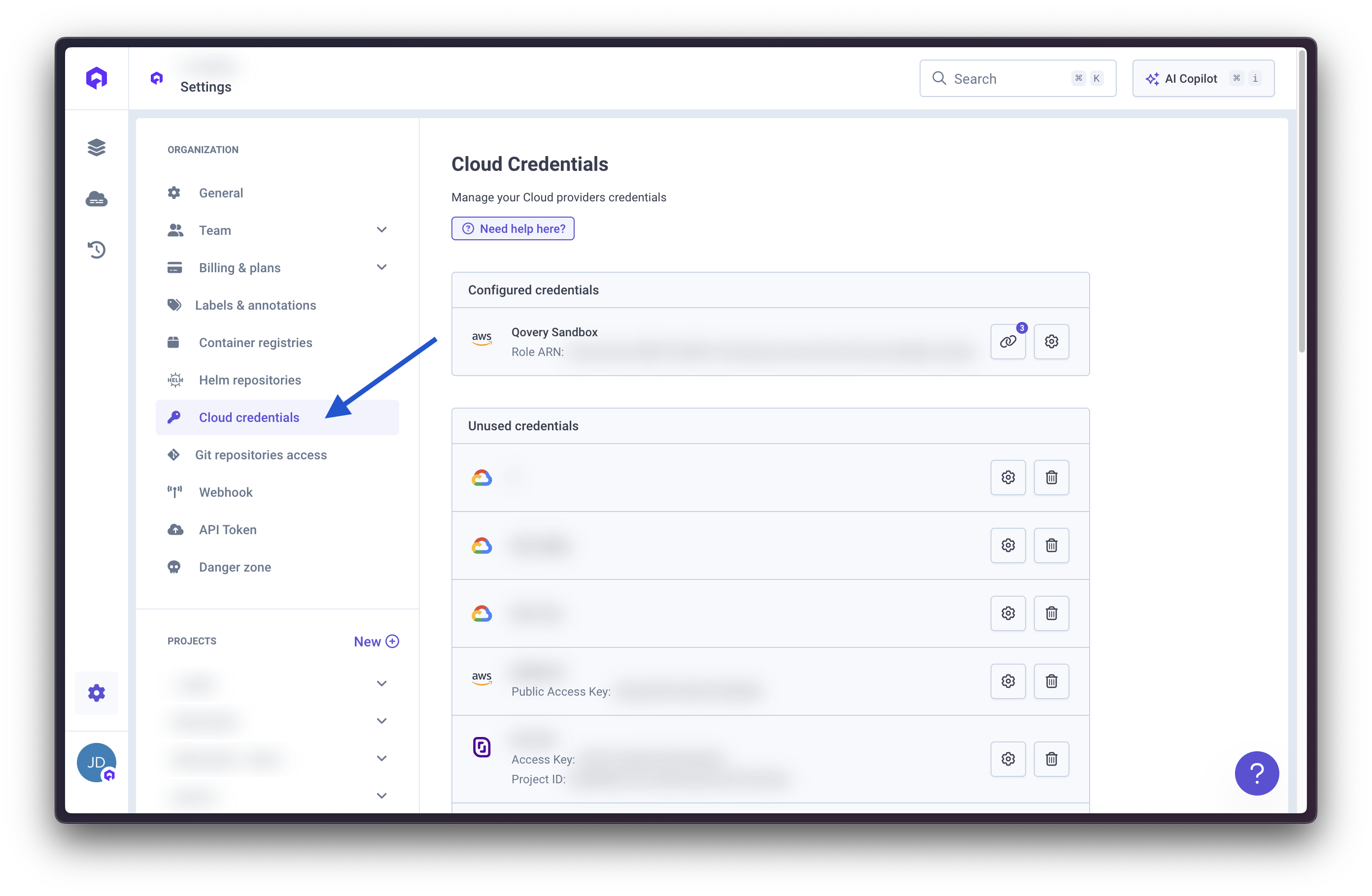 How to access your cloud credentials