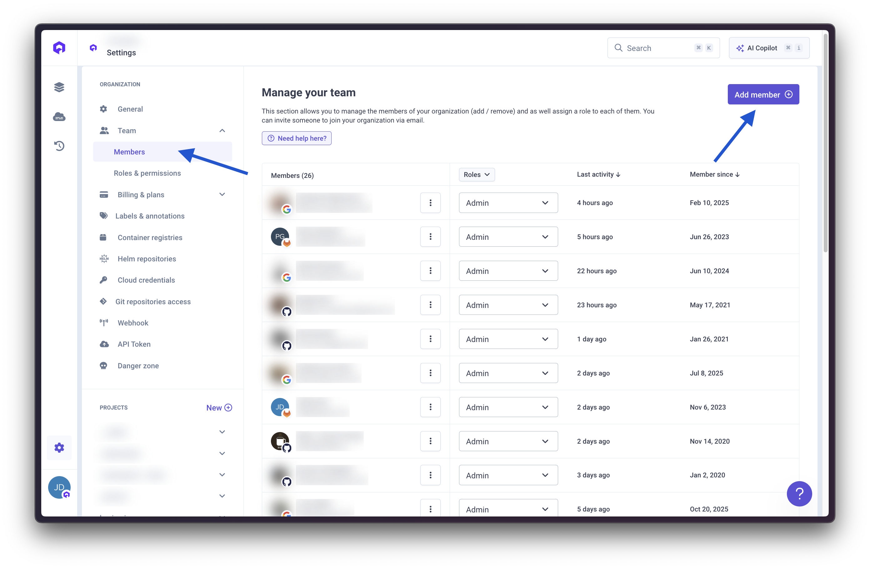 Qovery - List all members within an organization
