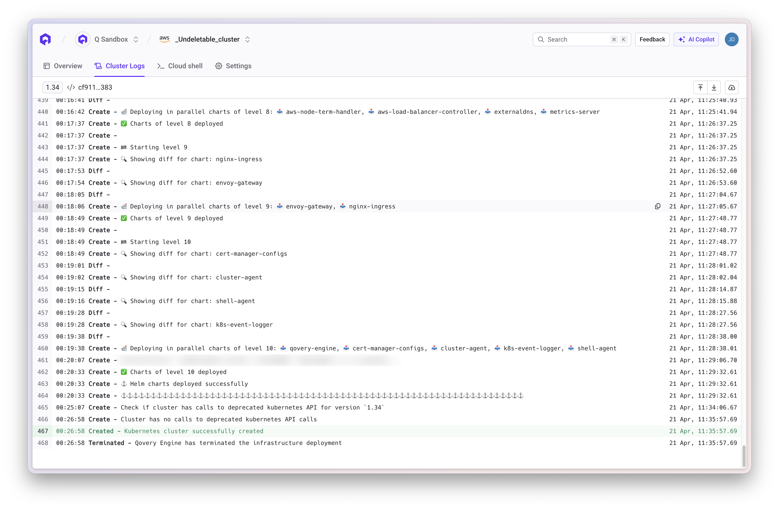 Successful Cluster Logs
