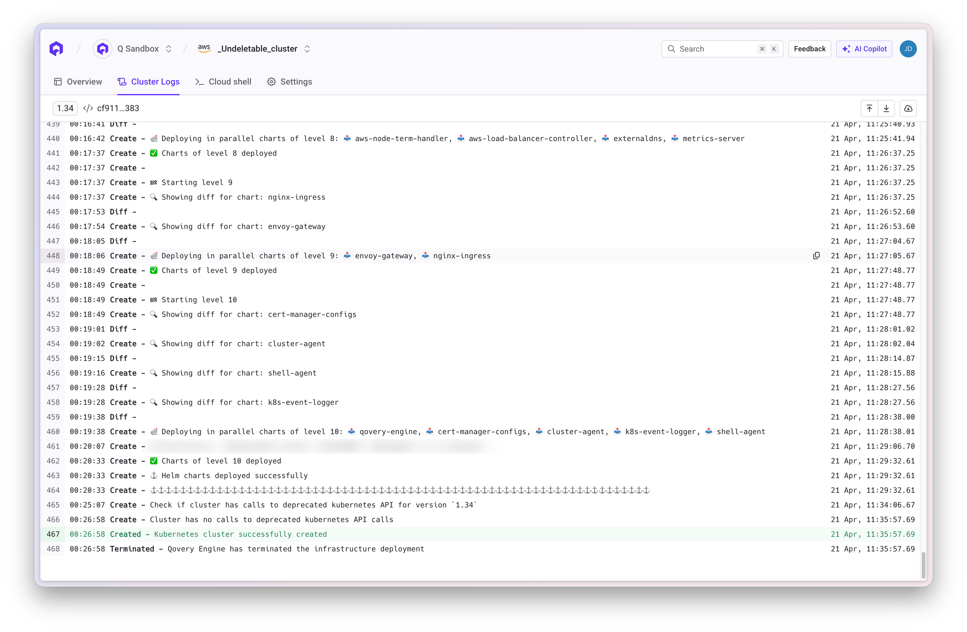 Successful Cluster Logs