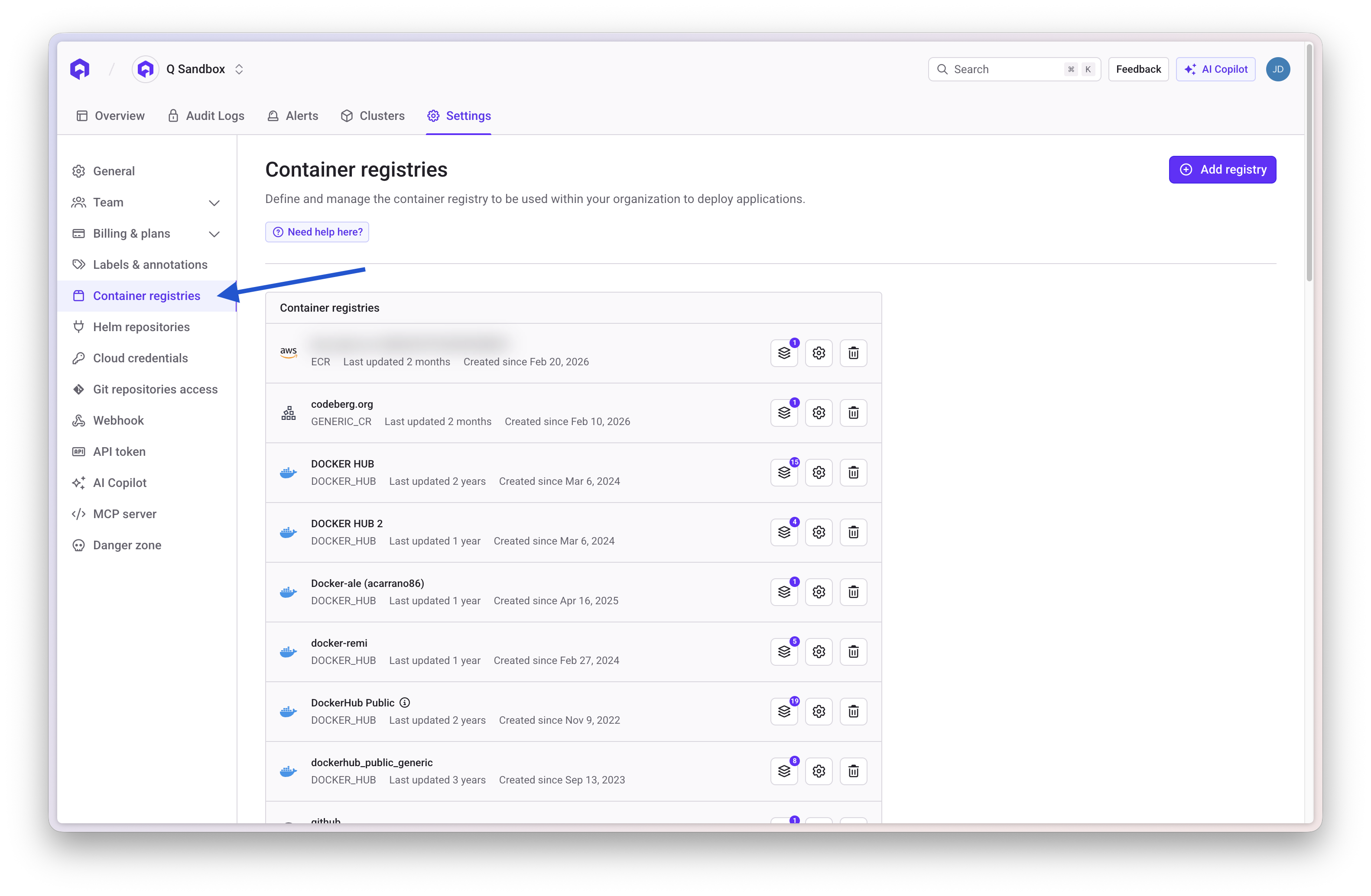 Container Registry Management
