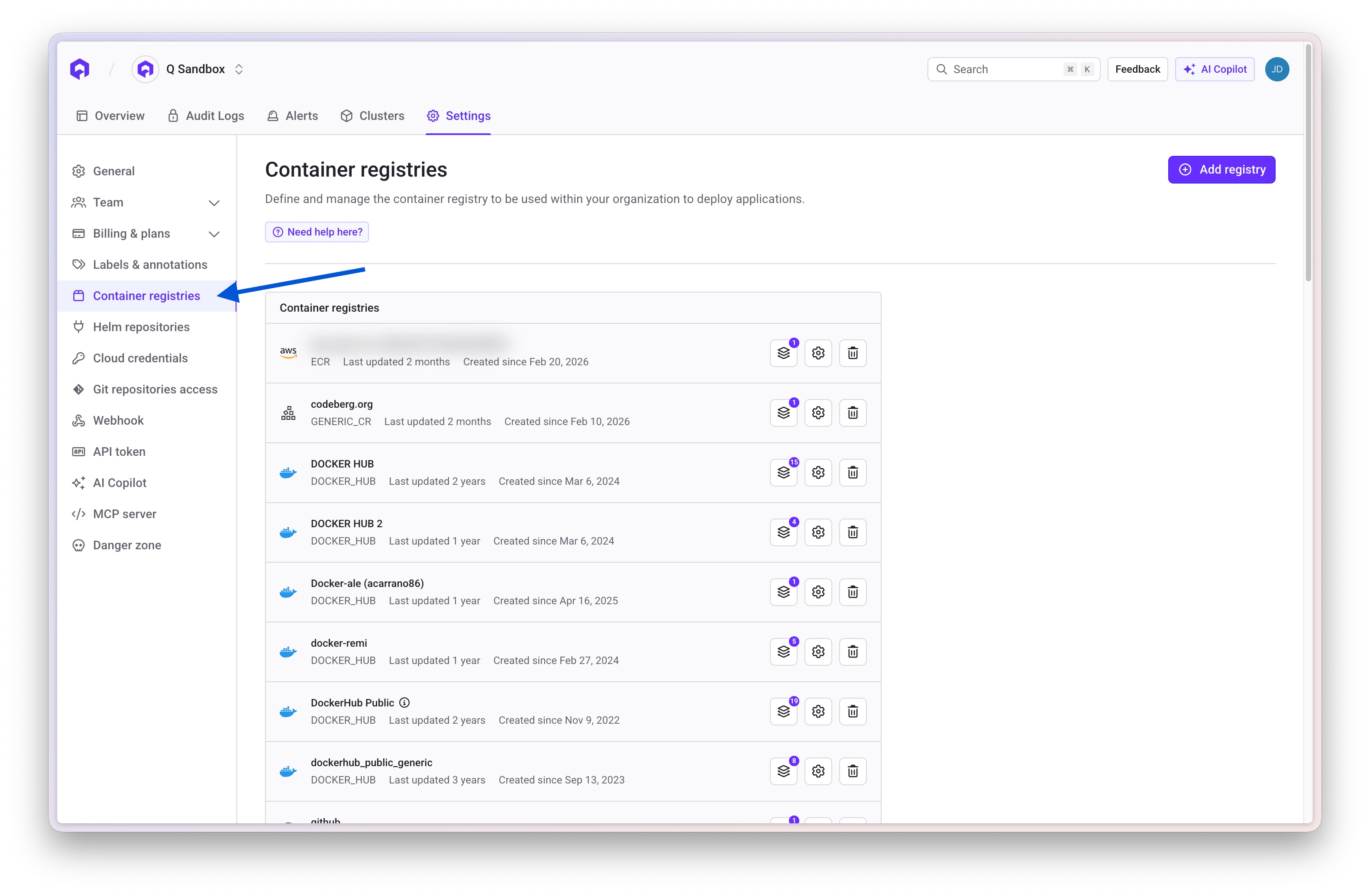Container Registry Management