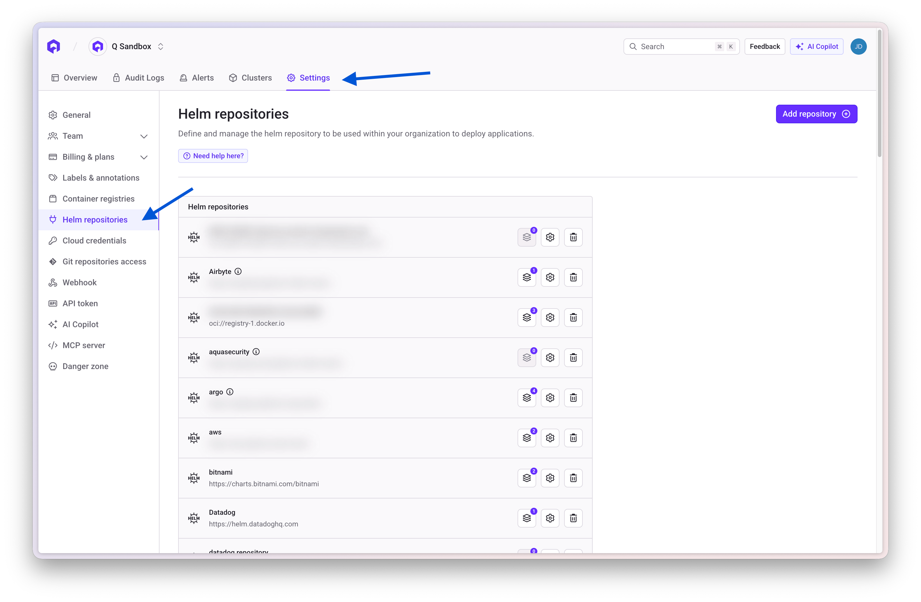 Helm Repository Management