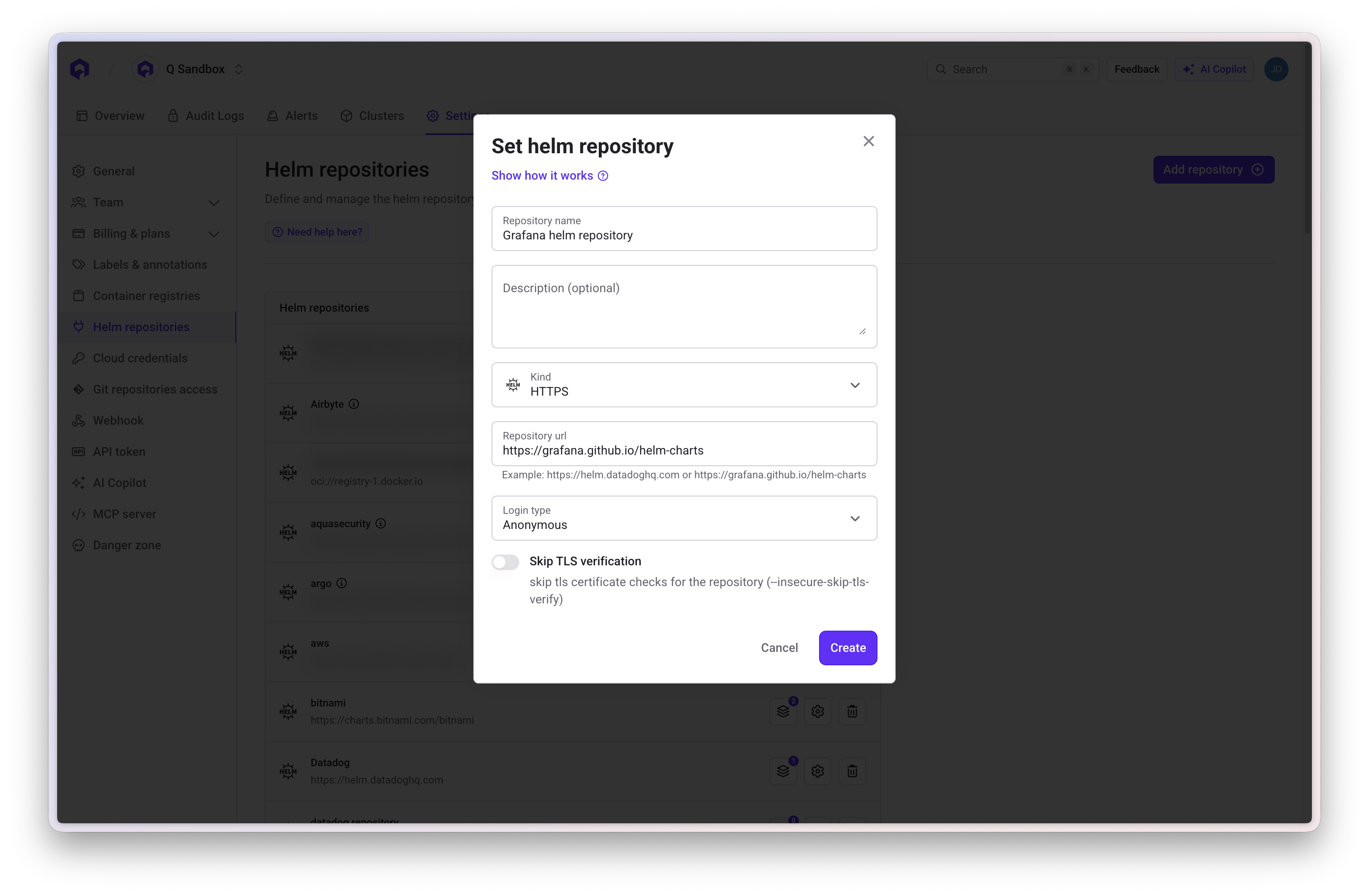 Helm Repository Creation