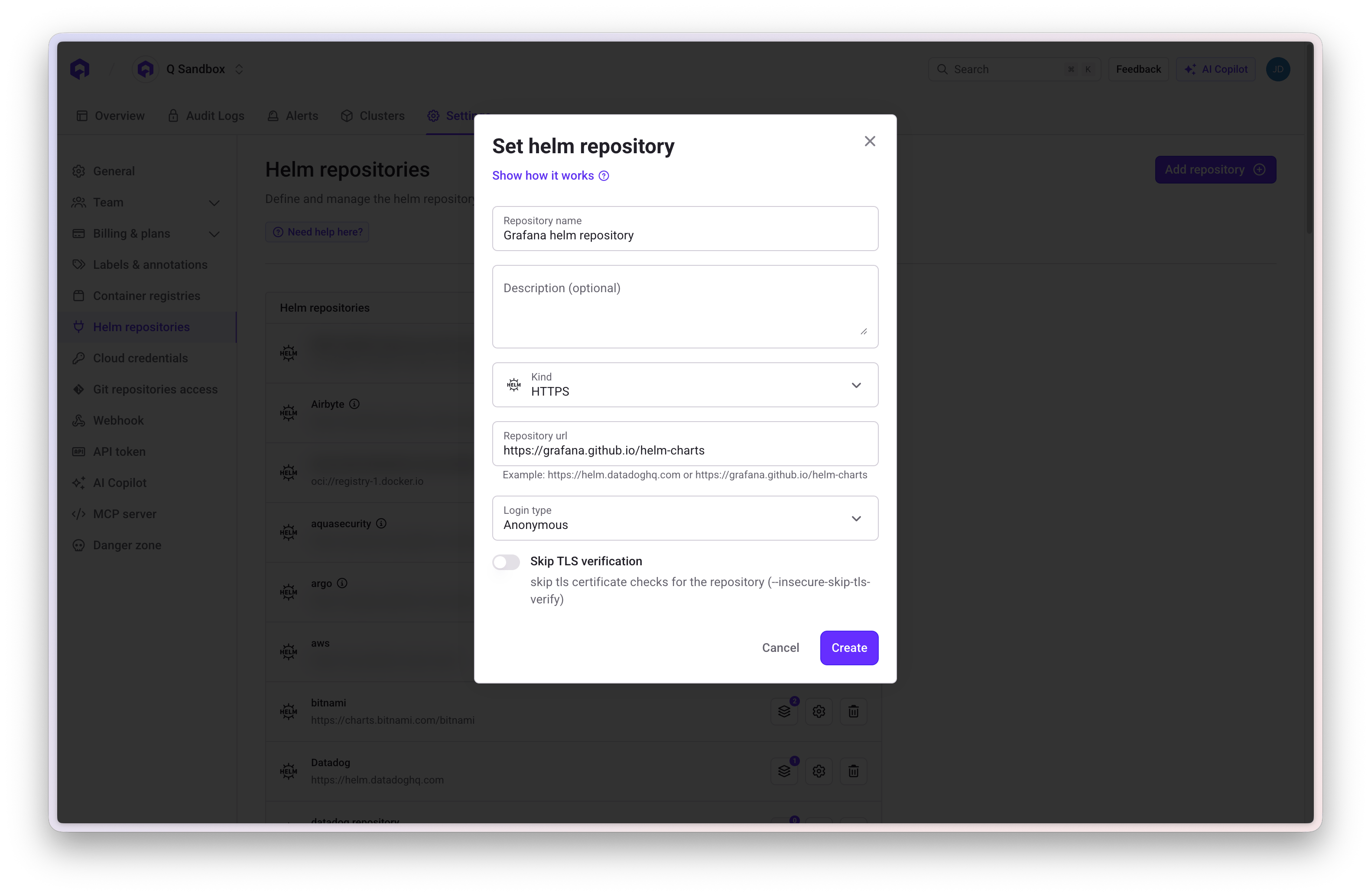 Helm Repository Creation
