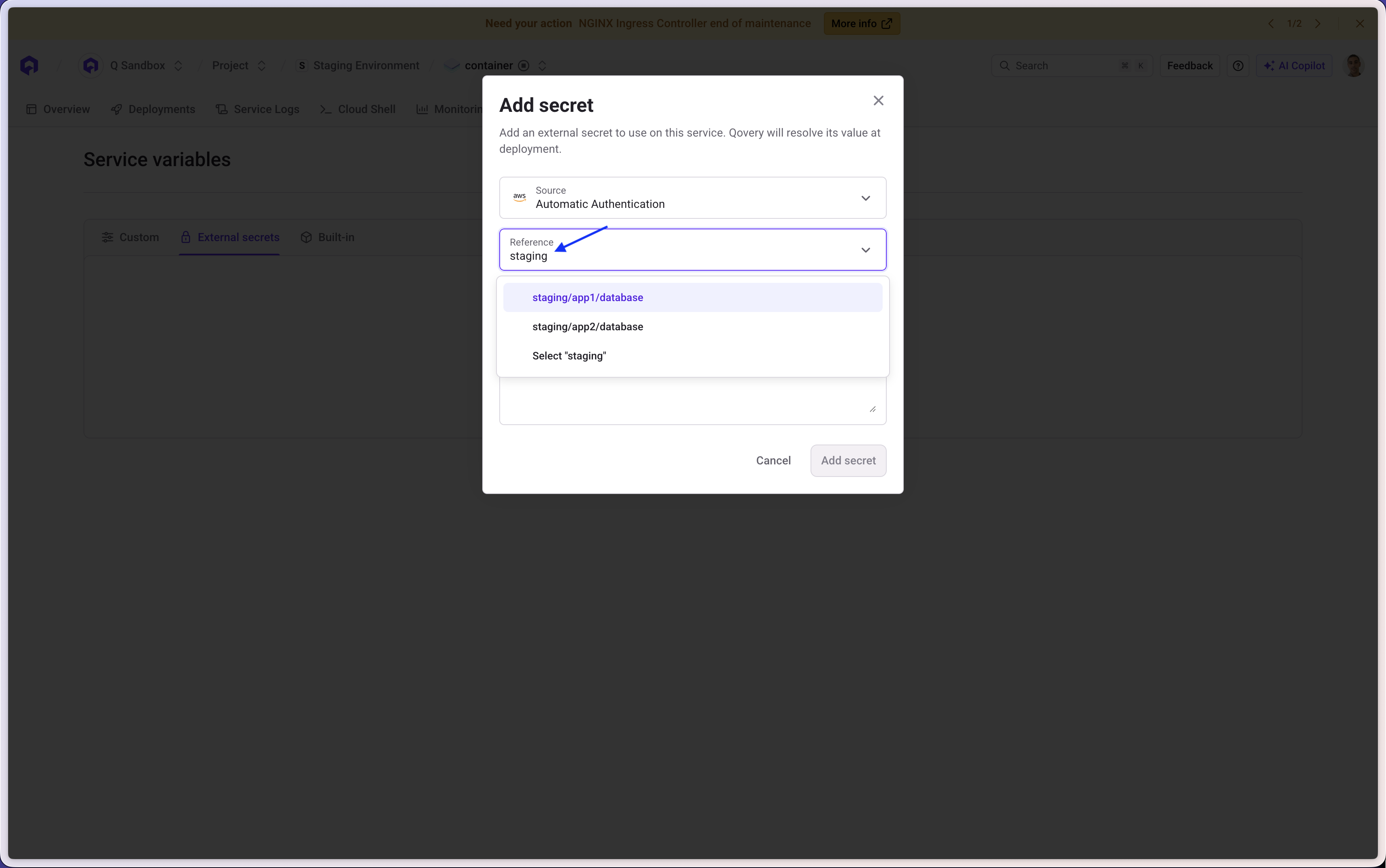 External Secrets list secrets available by prefix