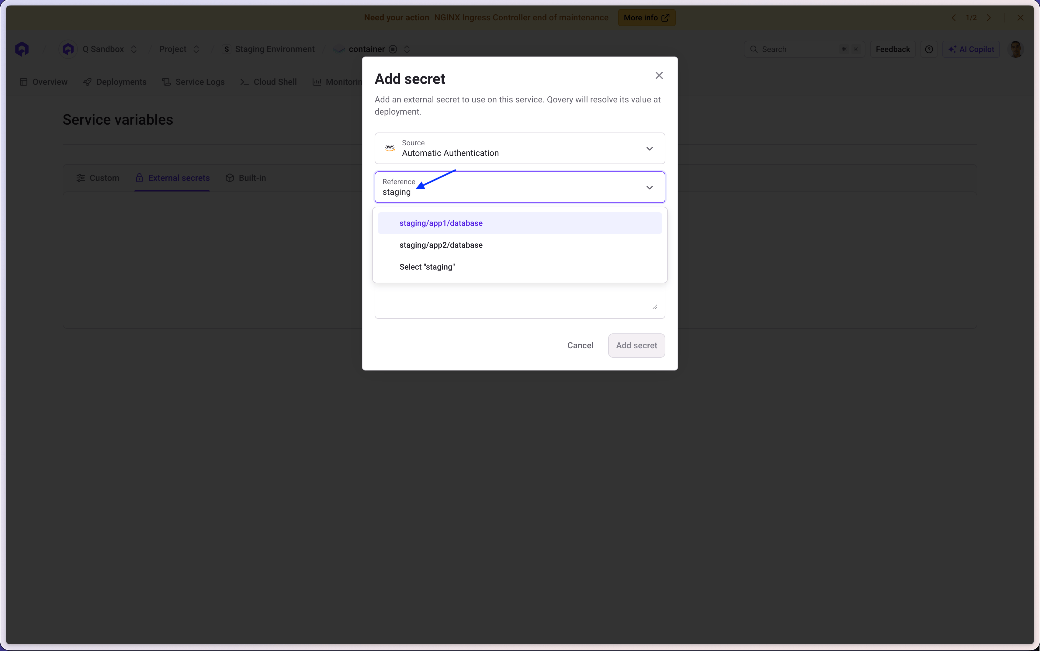 External Secrets list secrets available by prefix