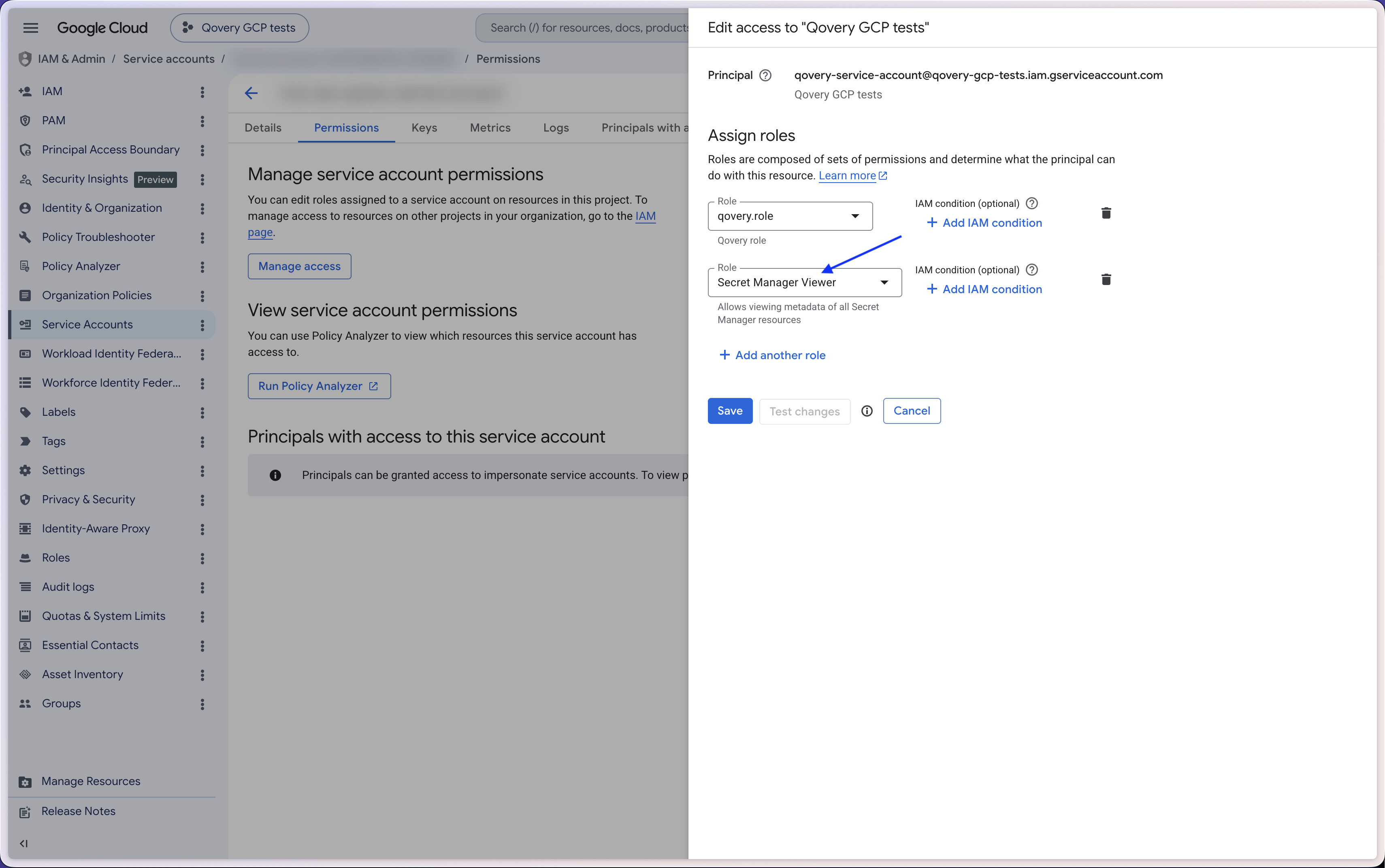 Add Secrets Manager Viewer permission