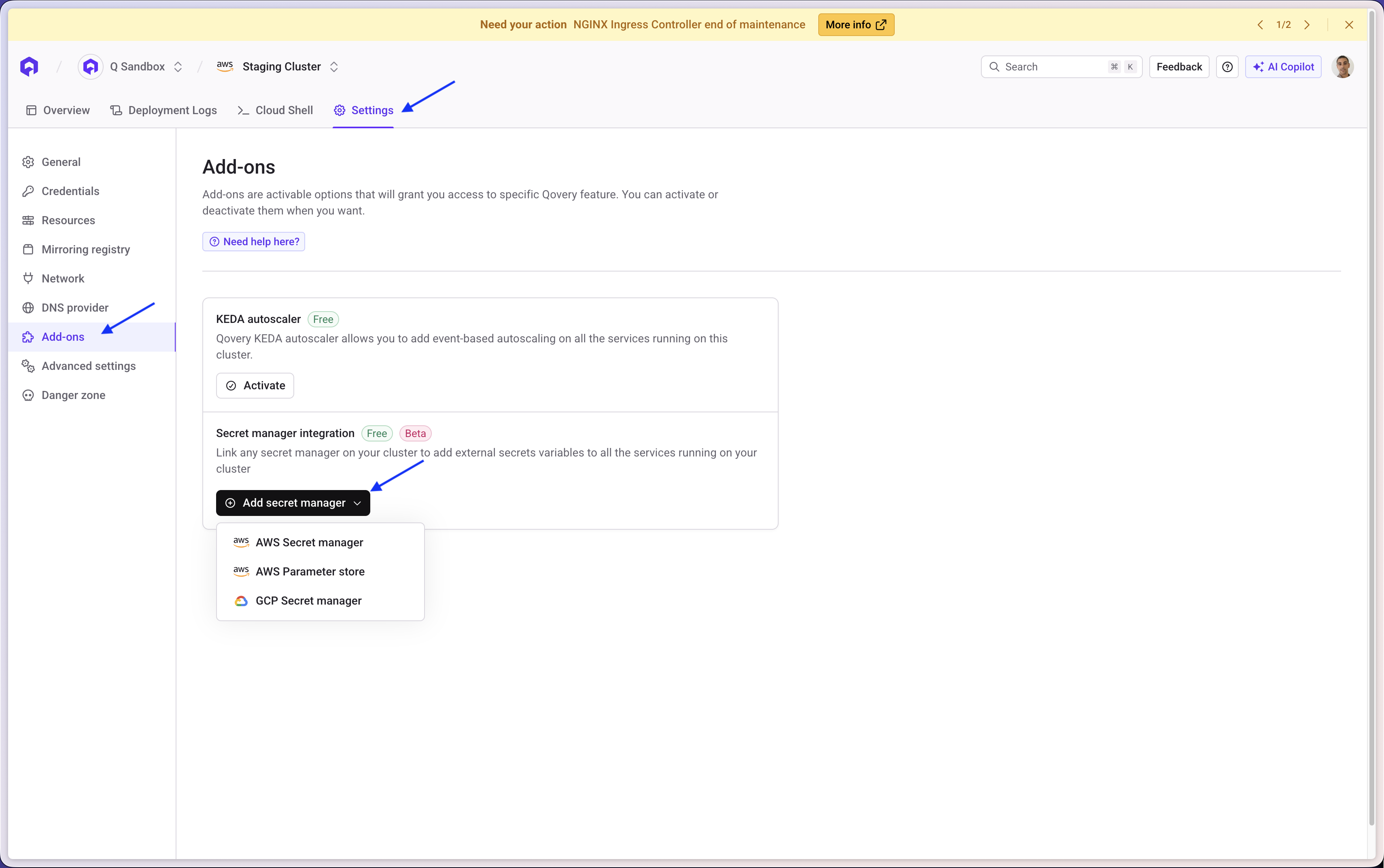 Overview add Secret Manager Access