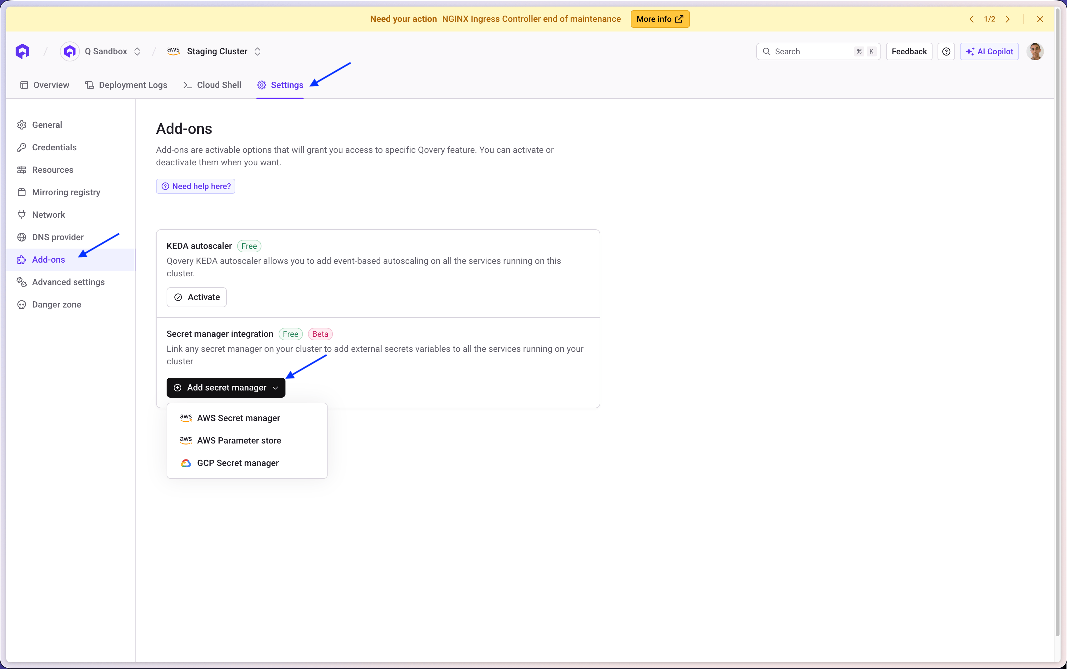 Overview add Secret Manager Access