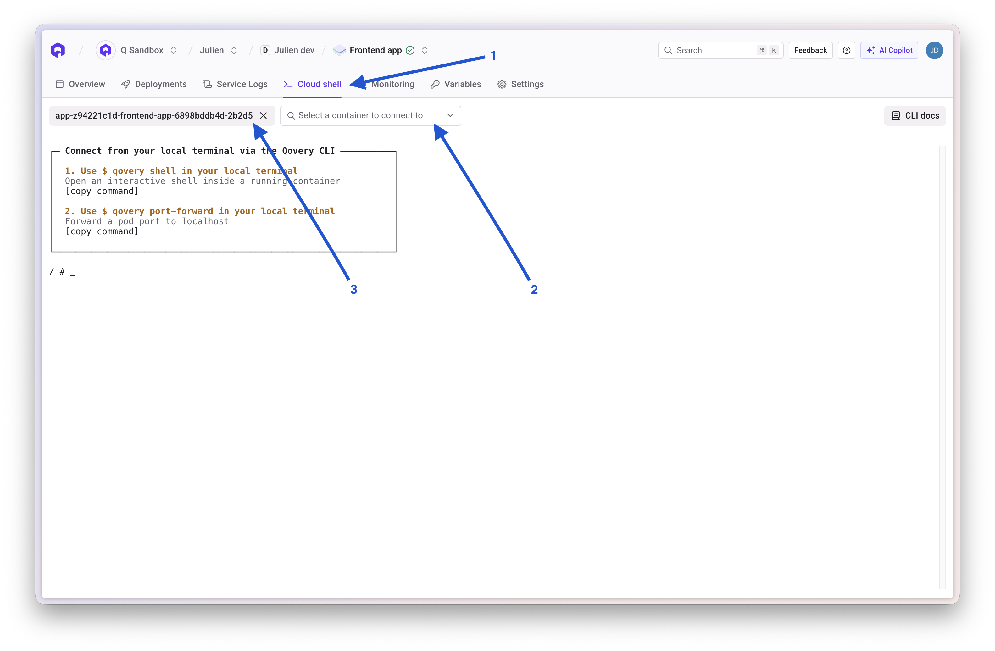 Qovery Cloud Shell