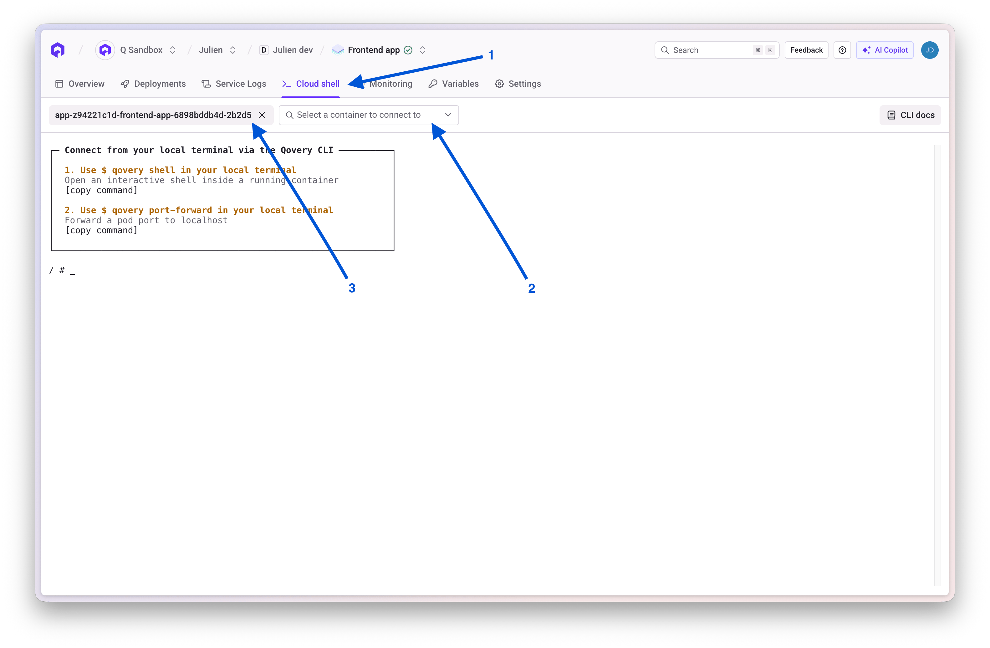 Qovery Cloud Shell