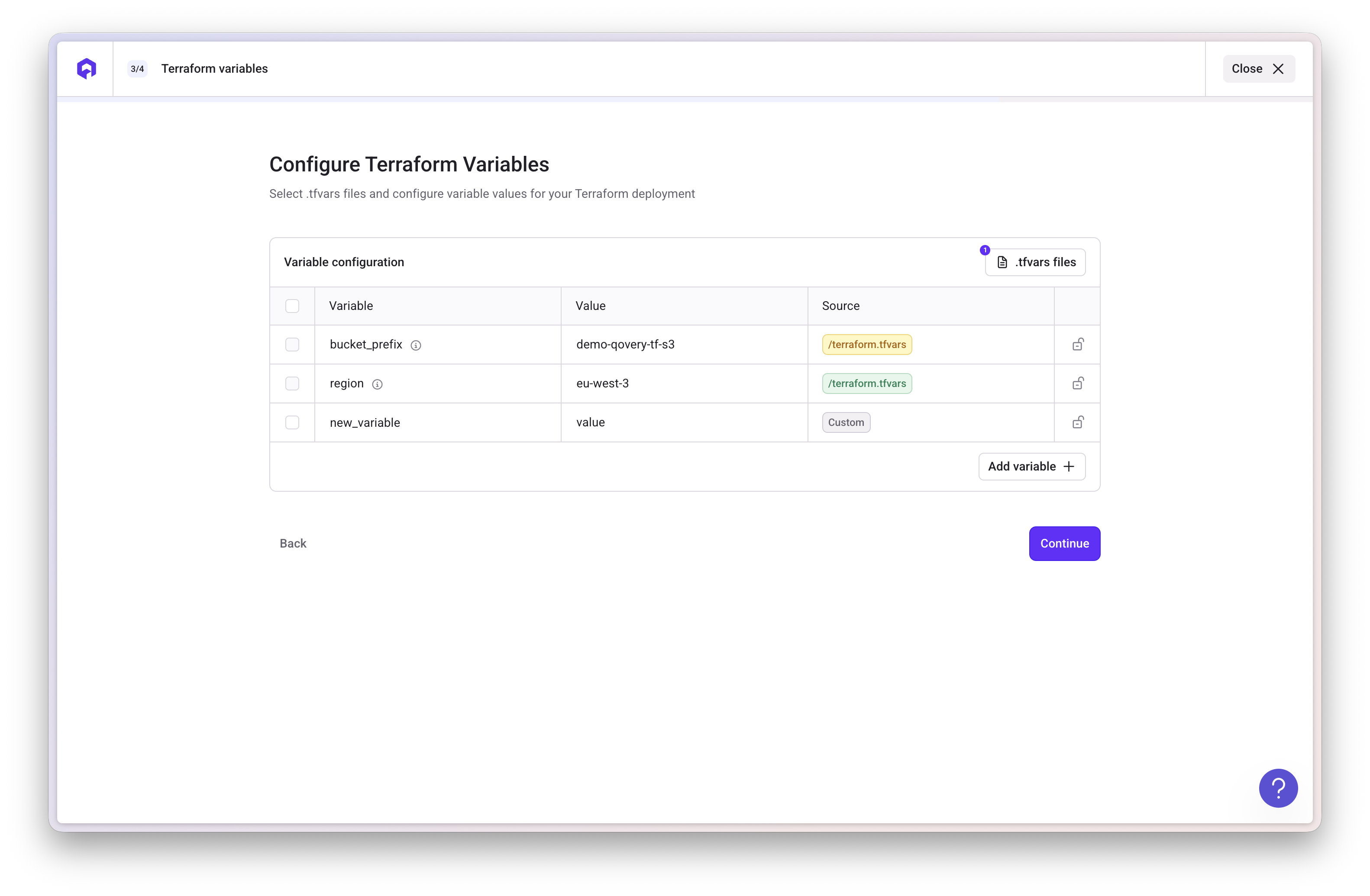 Configure Terraform Variables