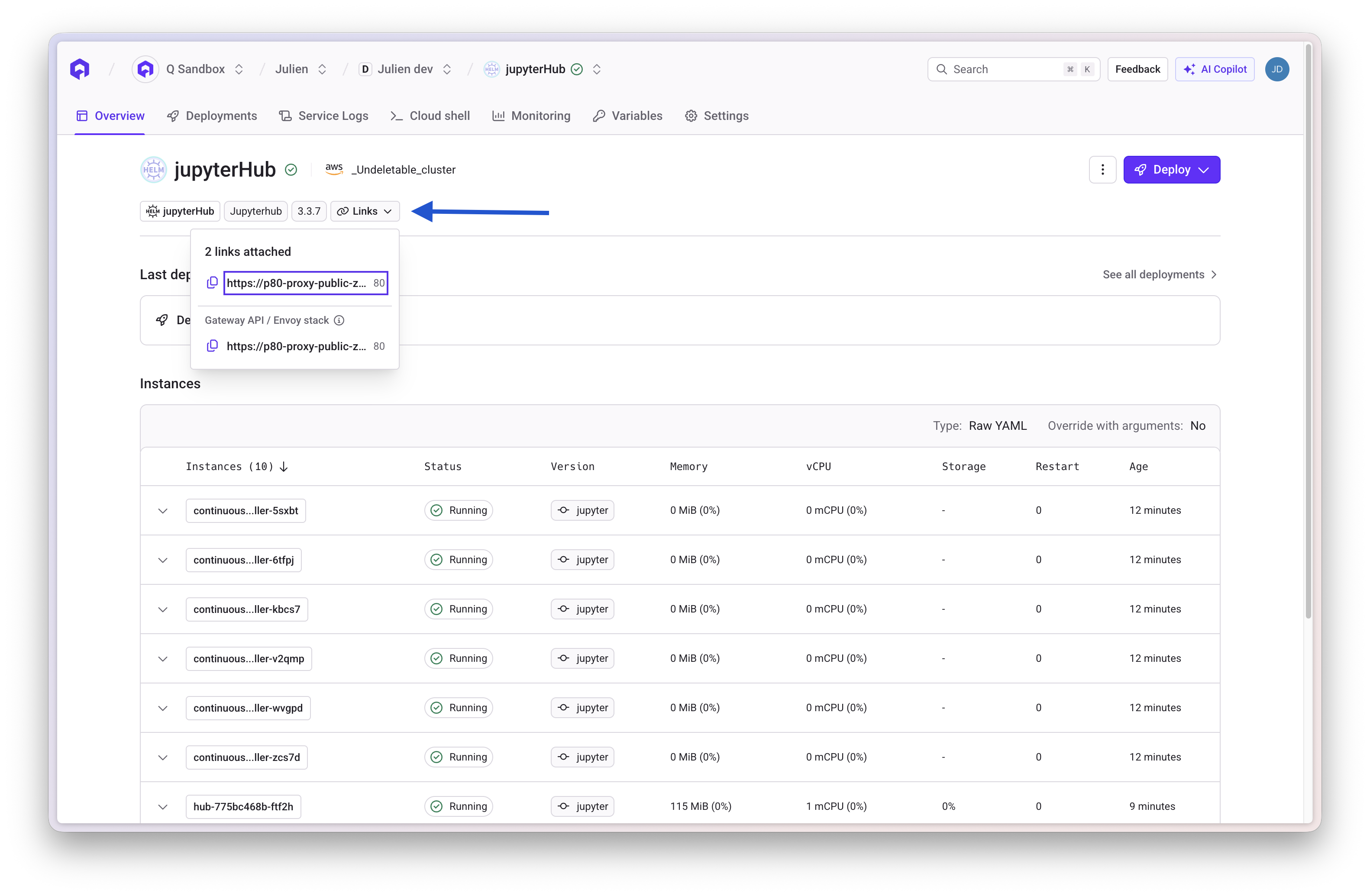 Access JupyterHub link