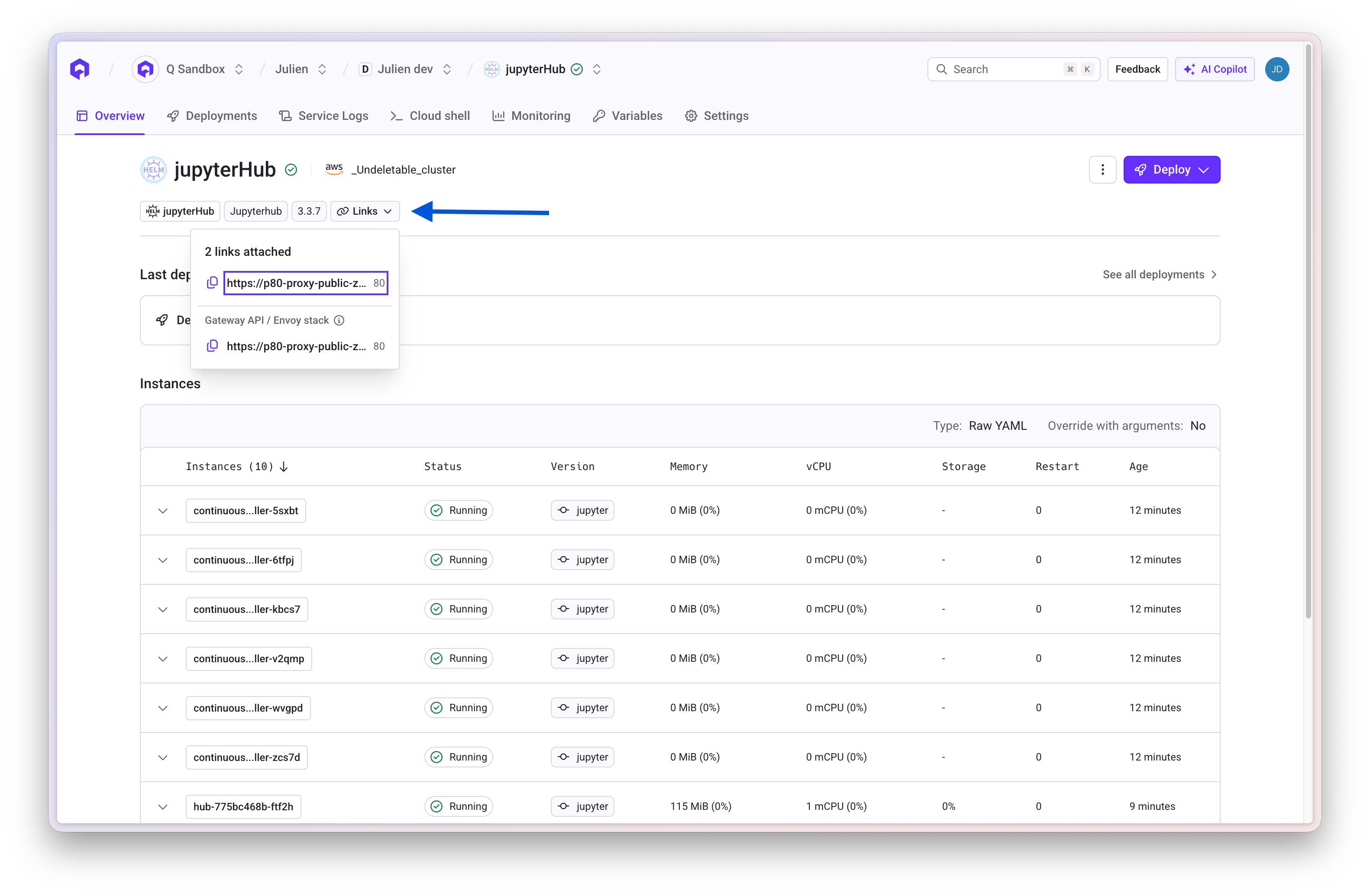 Access JupyterHub link