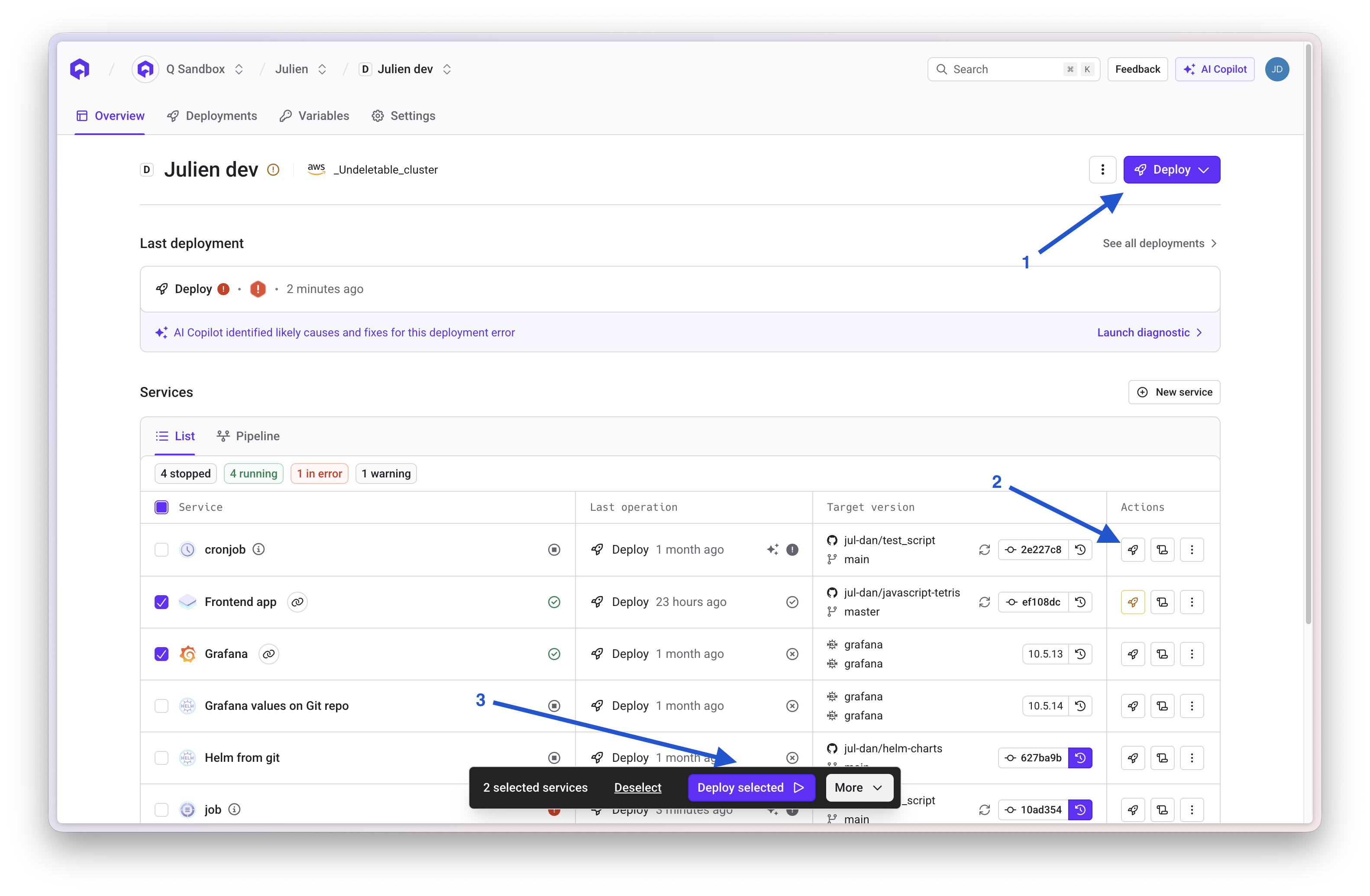 Deployment Actions
