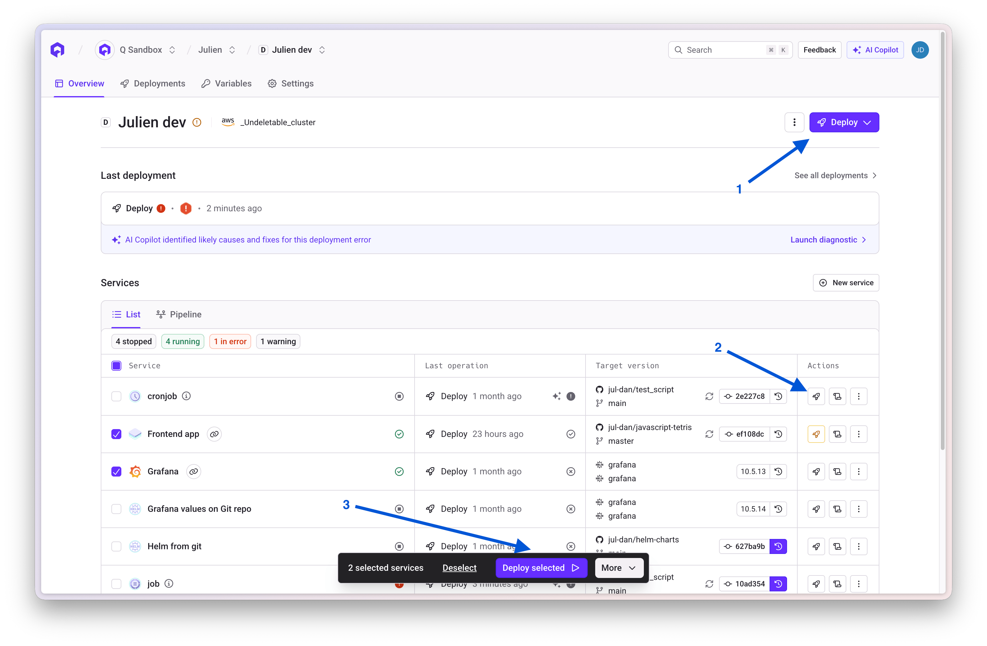 Deployment Actions