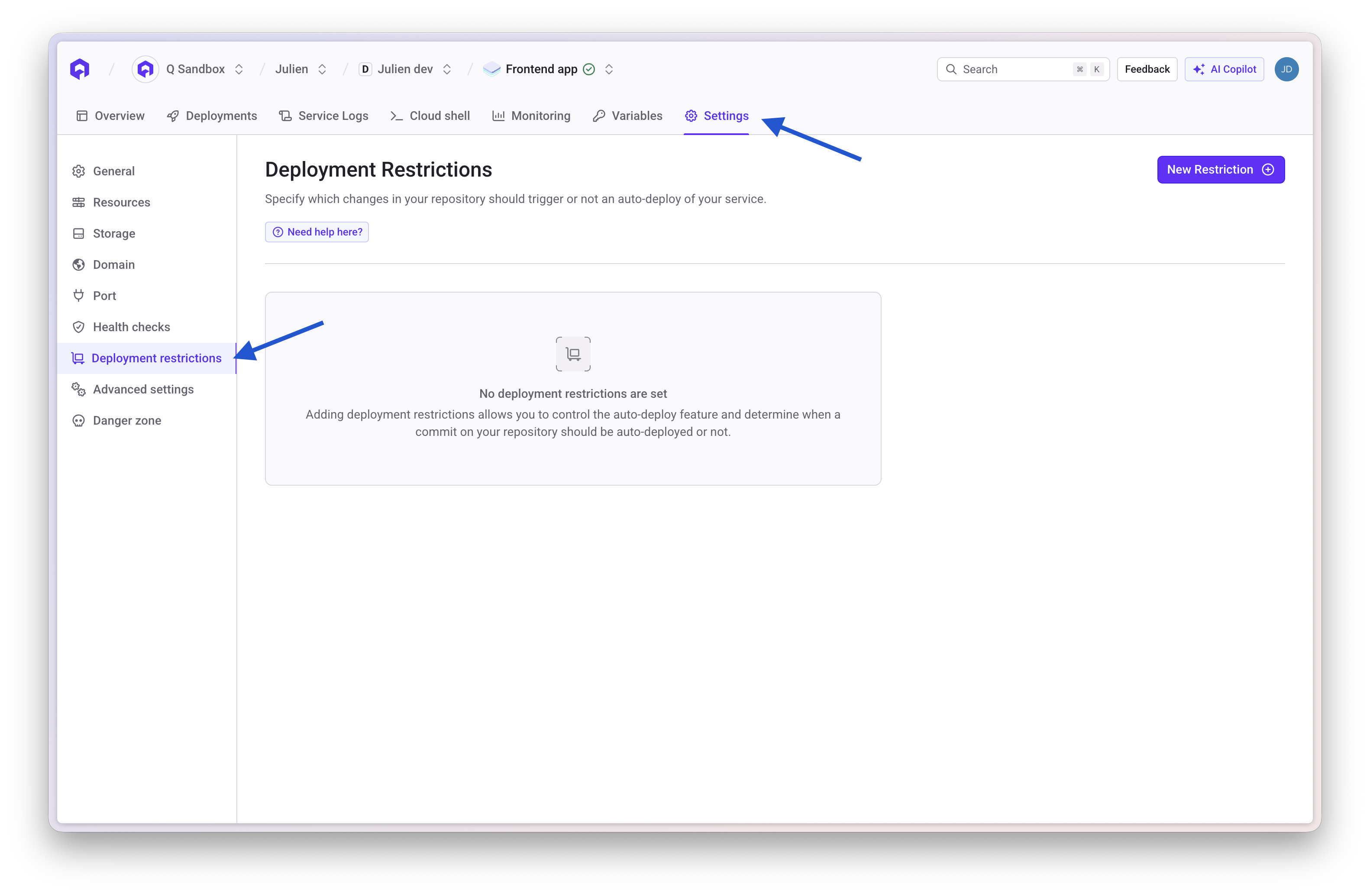 Deployment Restrictions